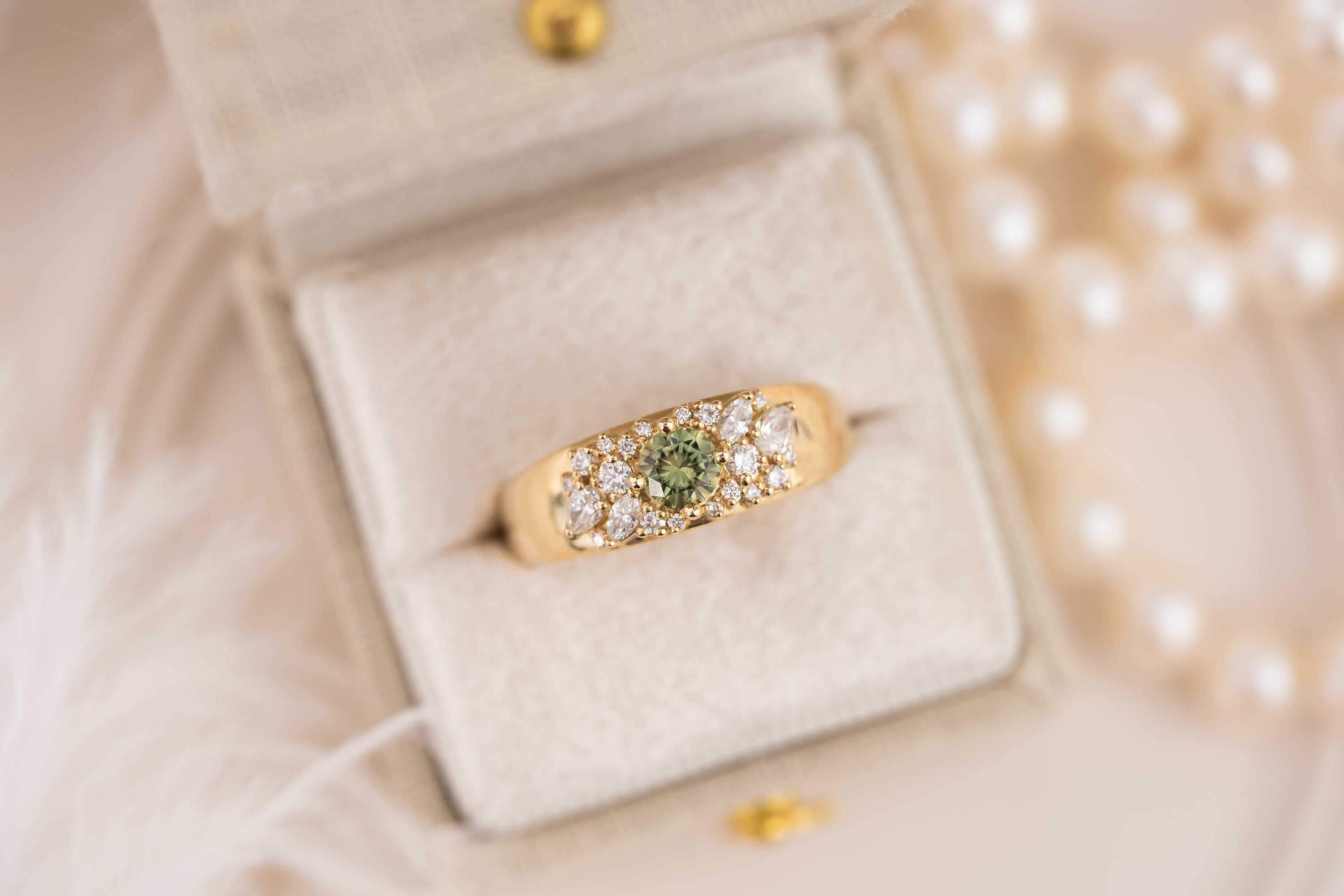 The Bejeweled Ring | Green Sapphire - Lavender Creek Gems
