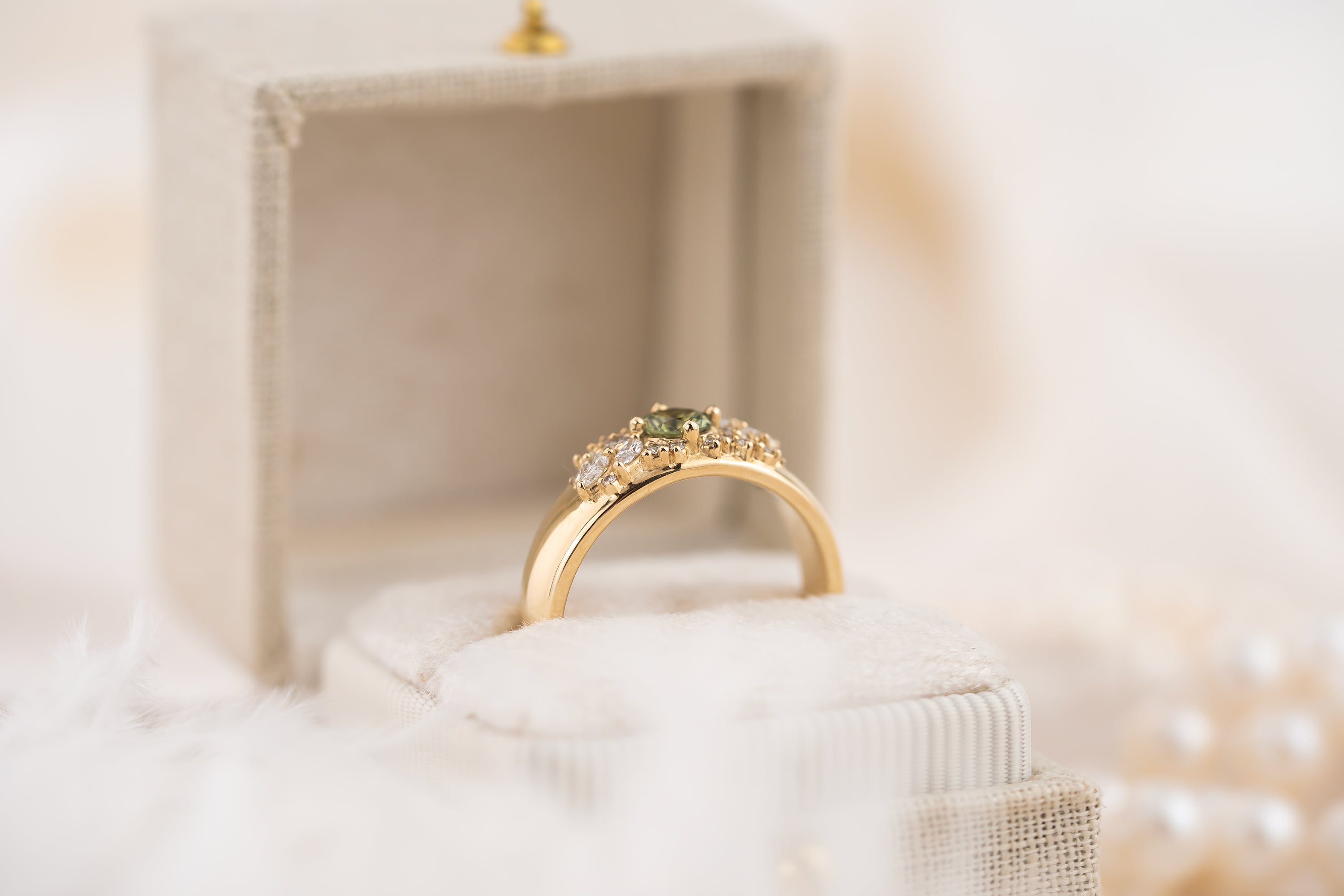 The Bejeweled Ring | Green Sapphire - Lavender Creek Gems