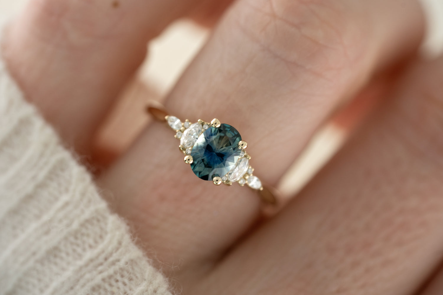 The Maeve 1 CT Oval Montana Sapphire Ring - Lavender Creek Gems