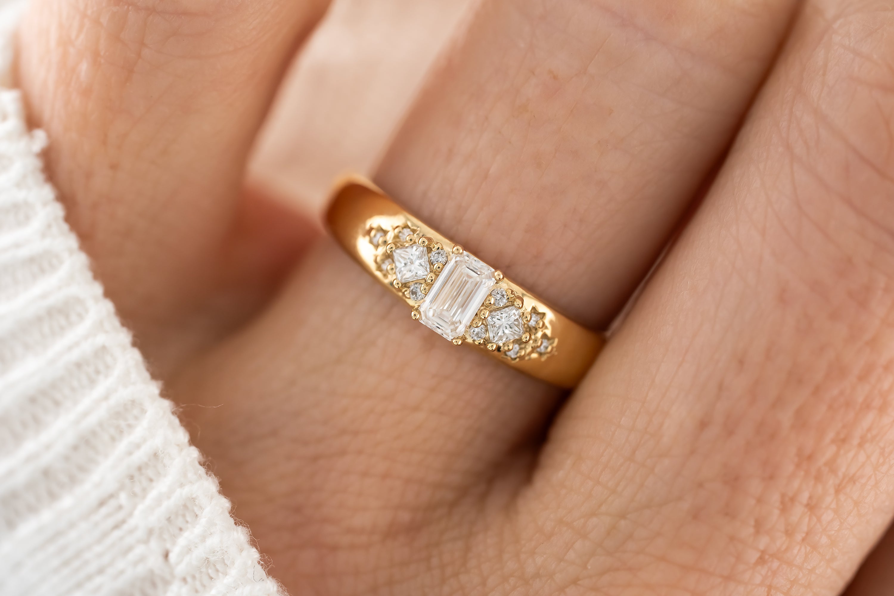 The Astral Ring | Emerald Cut Diamond - Lavender Creek Gems