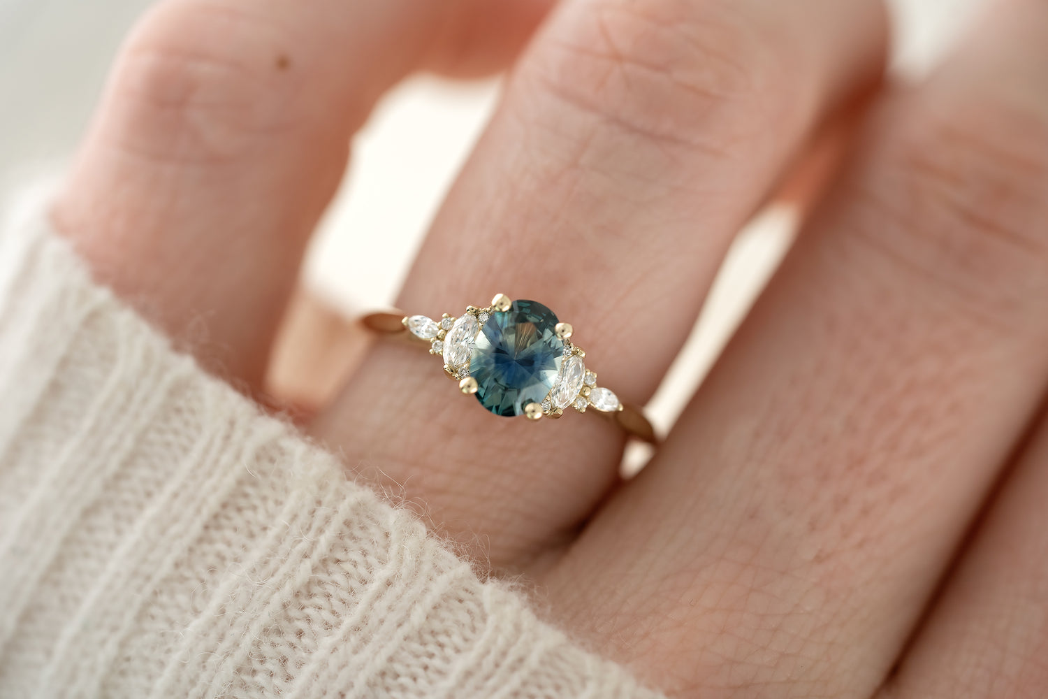 The Maeve 1 CT Oval Montana Sapphire Ring - Lavender Creek Gems