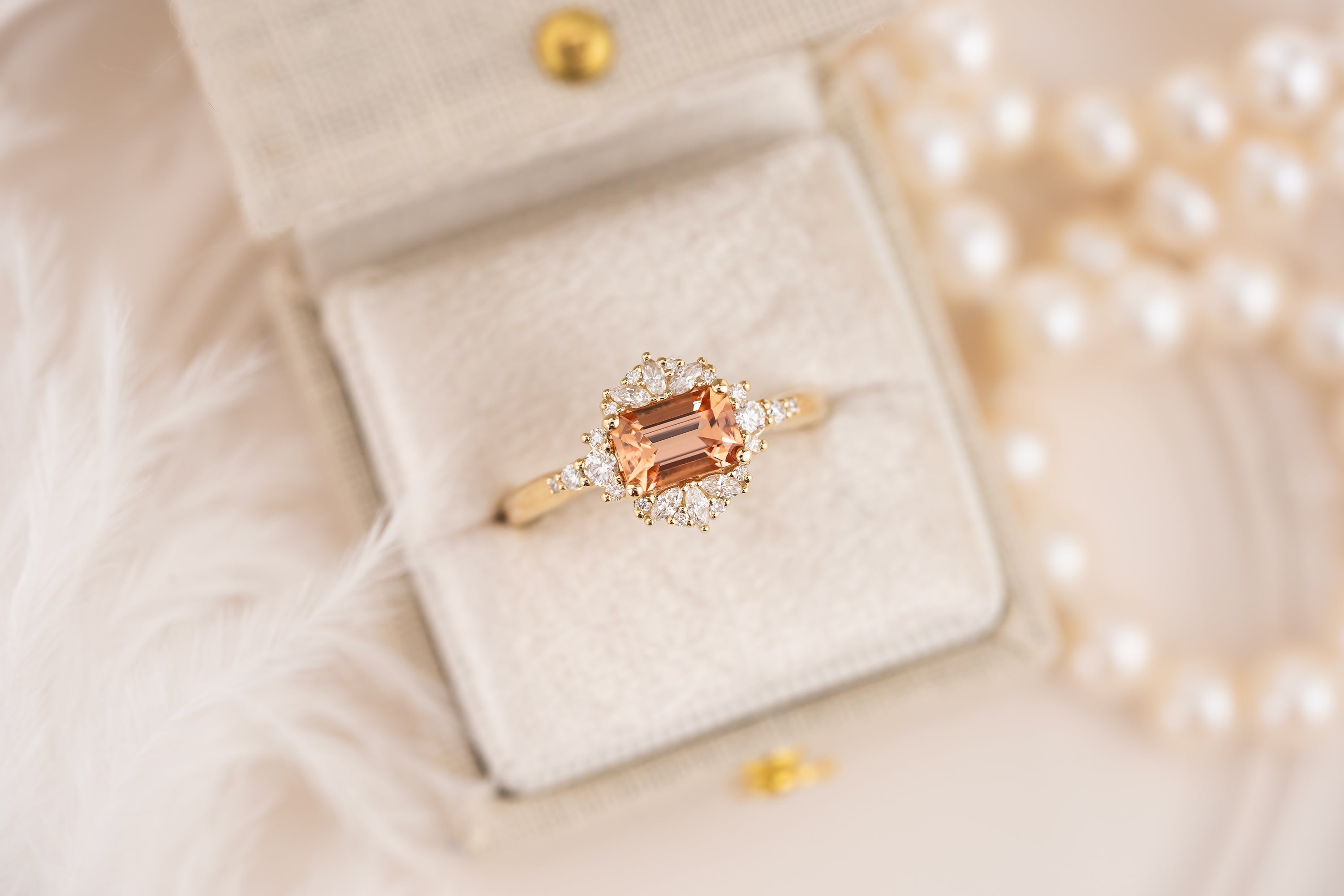 The Comtesse Ring | 1.01 CT Emerald Cut Imperial Topaz - Lavender Creek Gems