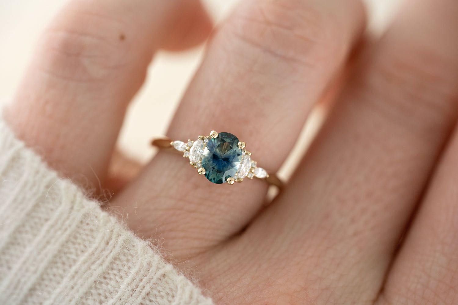 The Maeve 1 CT Oval Montana Sapphire Ring - Lavender Creek Gems