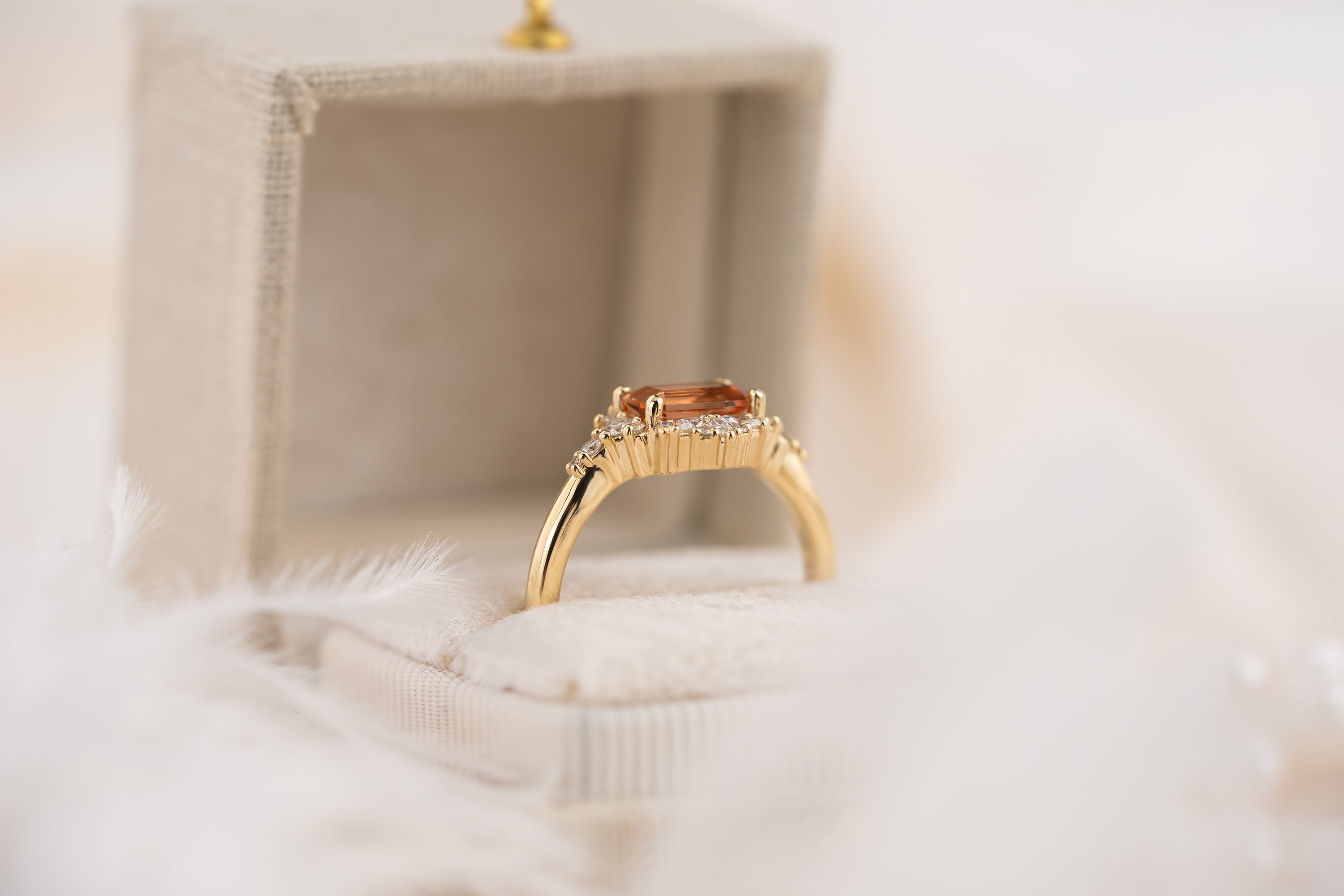 The Comtesse Ring | 1.01 CT Emerald Cut Imperial Topaz - Lavender Creek Gems