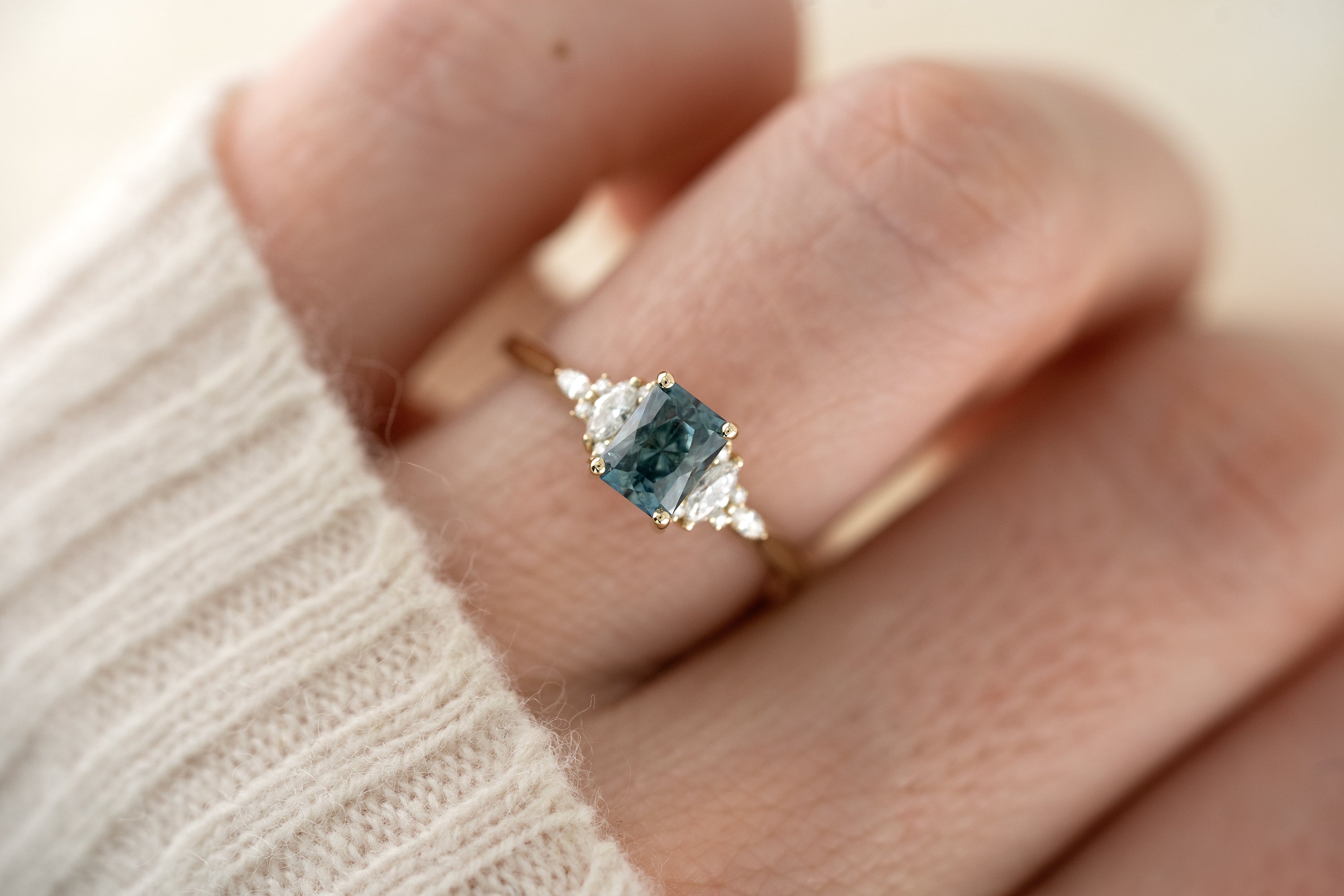 The Maeve 1 .36 CT Regal Radiant™ Montana Sapphire Ring - Lavender Creek Gems