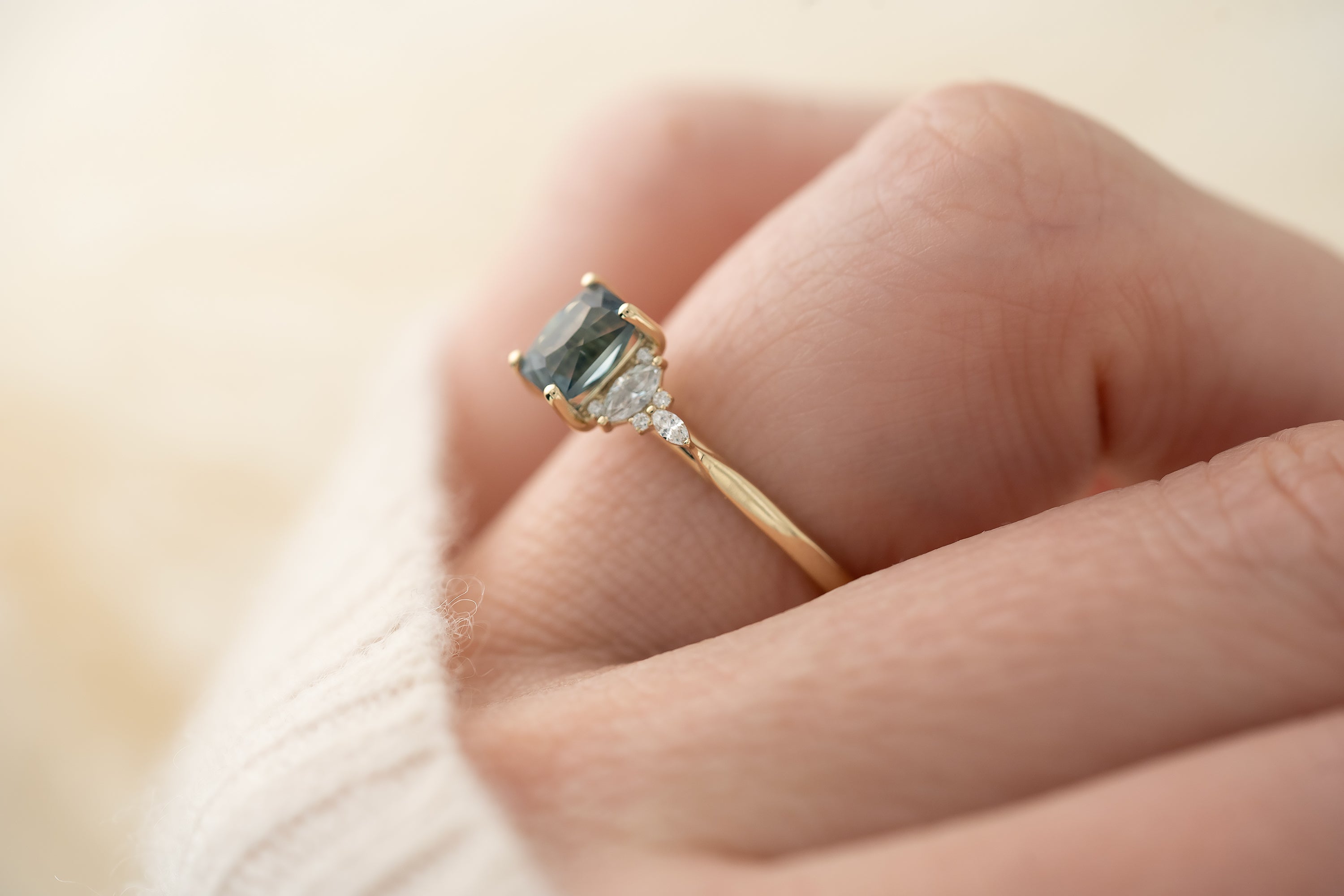 The Maeve 1 .36 CT Regal Radiant™ Montana Sapphire Ring - Lavender Creek Gems