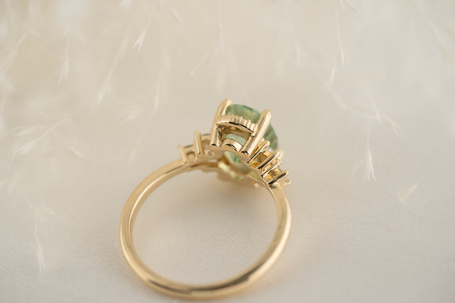 The Sura 2.7 CT Oval Mint Green Tourmaline Ring - Lavender Creek Gems