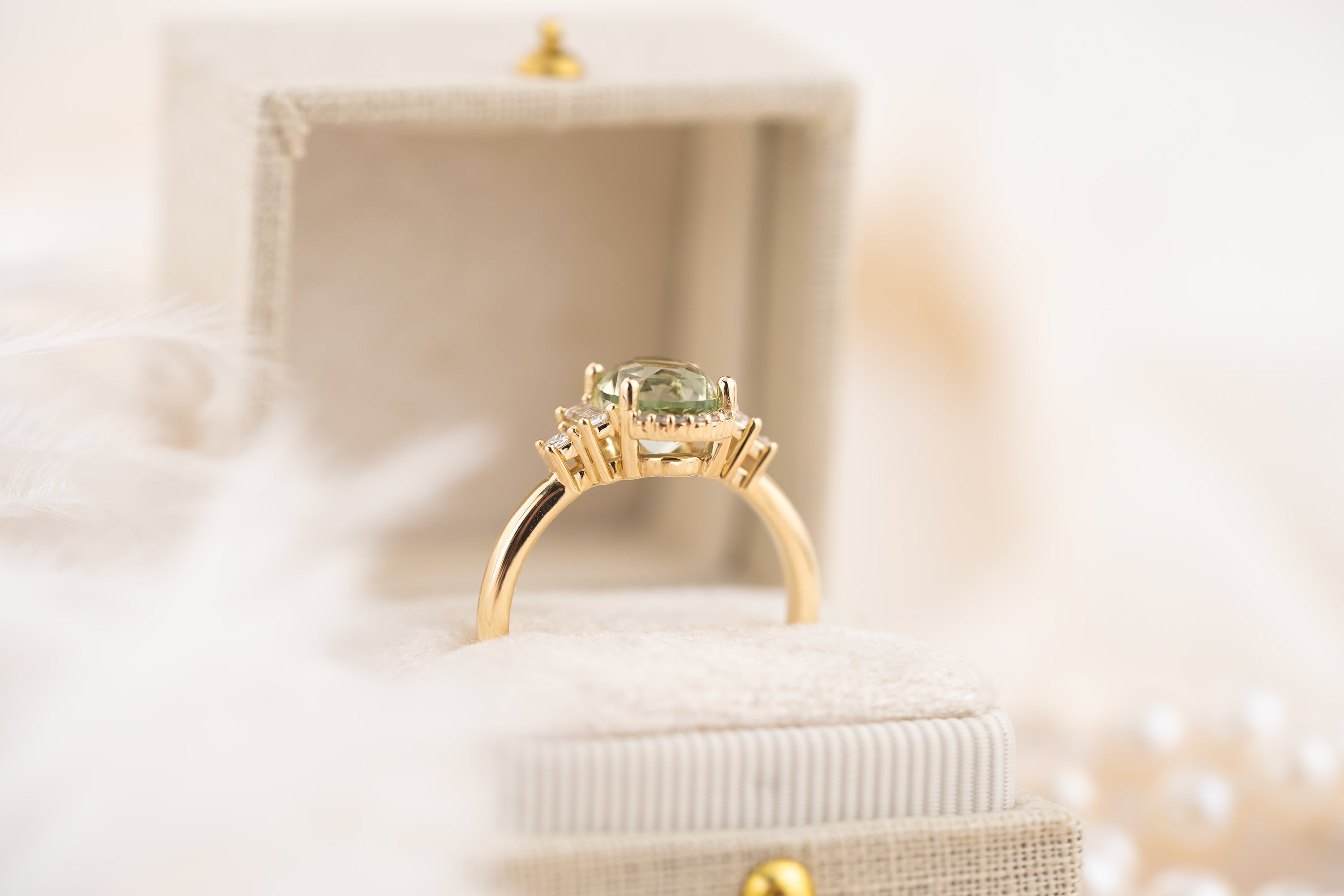 The Sura Ring | 2.06 CT Oval Green Tourmaline - Lavender Creek Gems