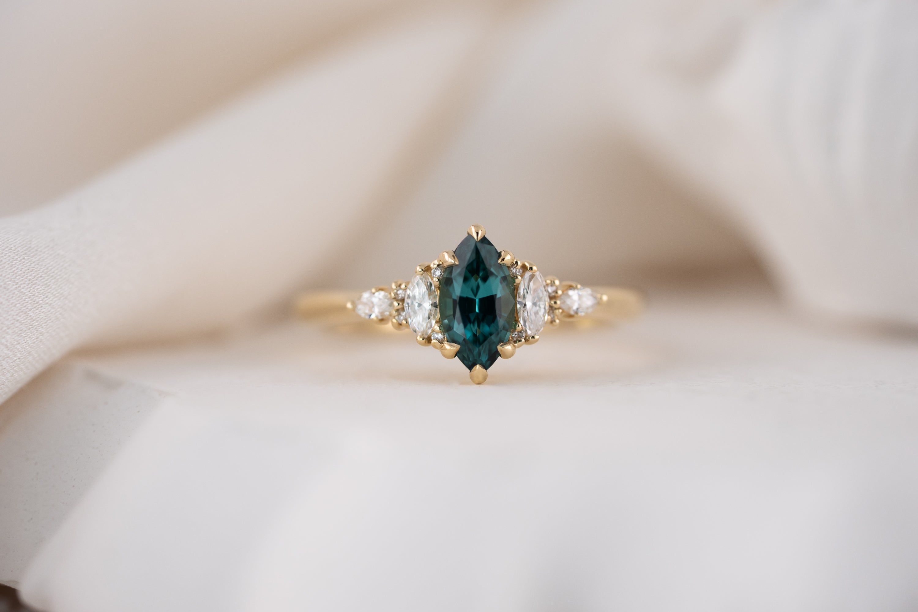 The Maeve Ring | 0.71 CT Marquise Lagoon Tourmaline - Lavender Creek Gems