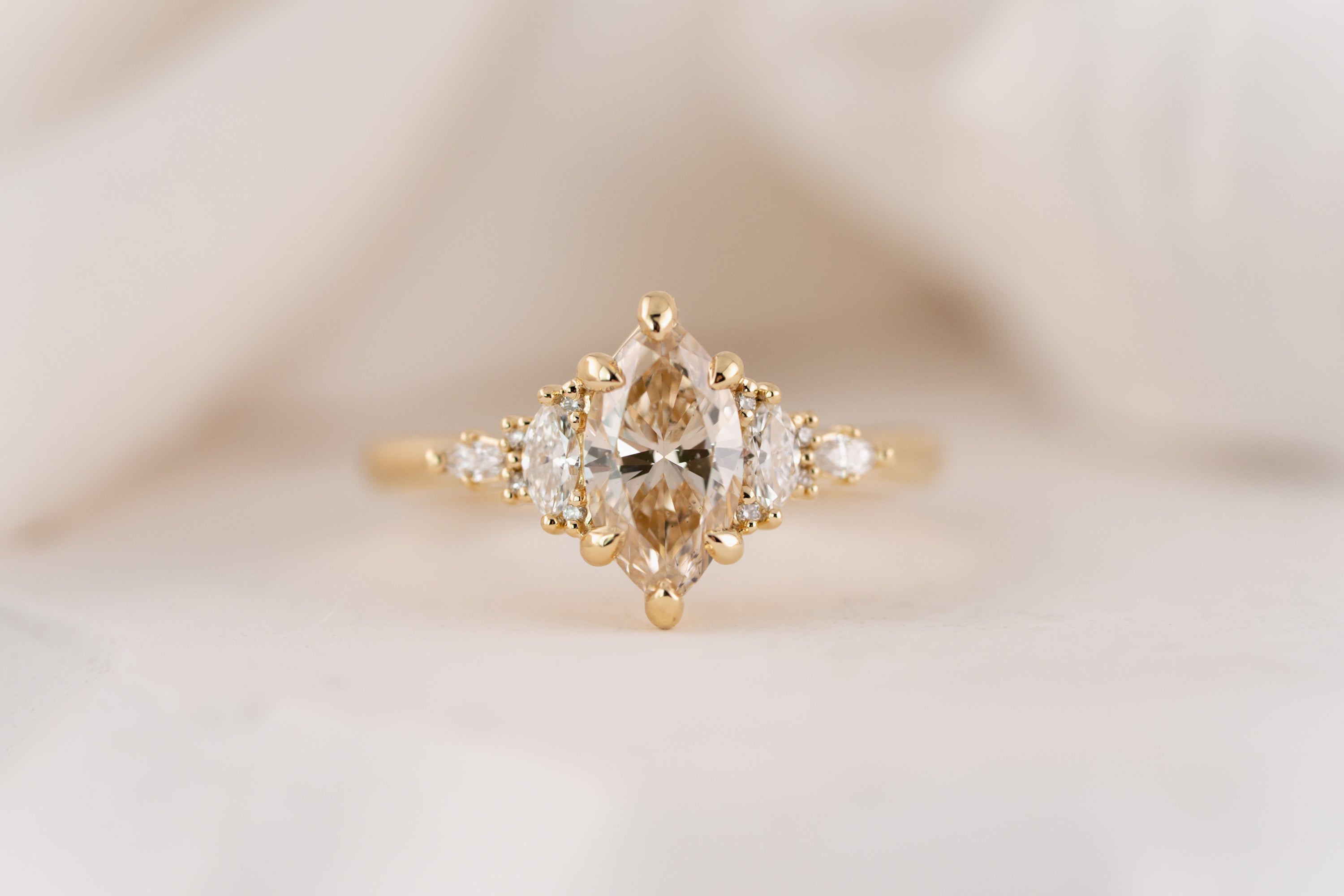 The Maeve Ring | 1.18 CT Marquise Champagne Diamond - Lavender Creek Gems