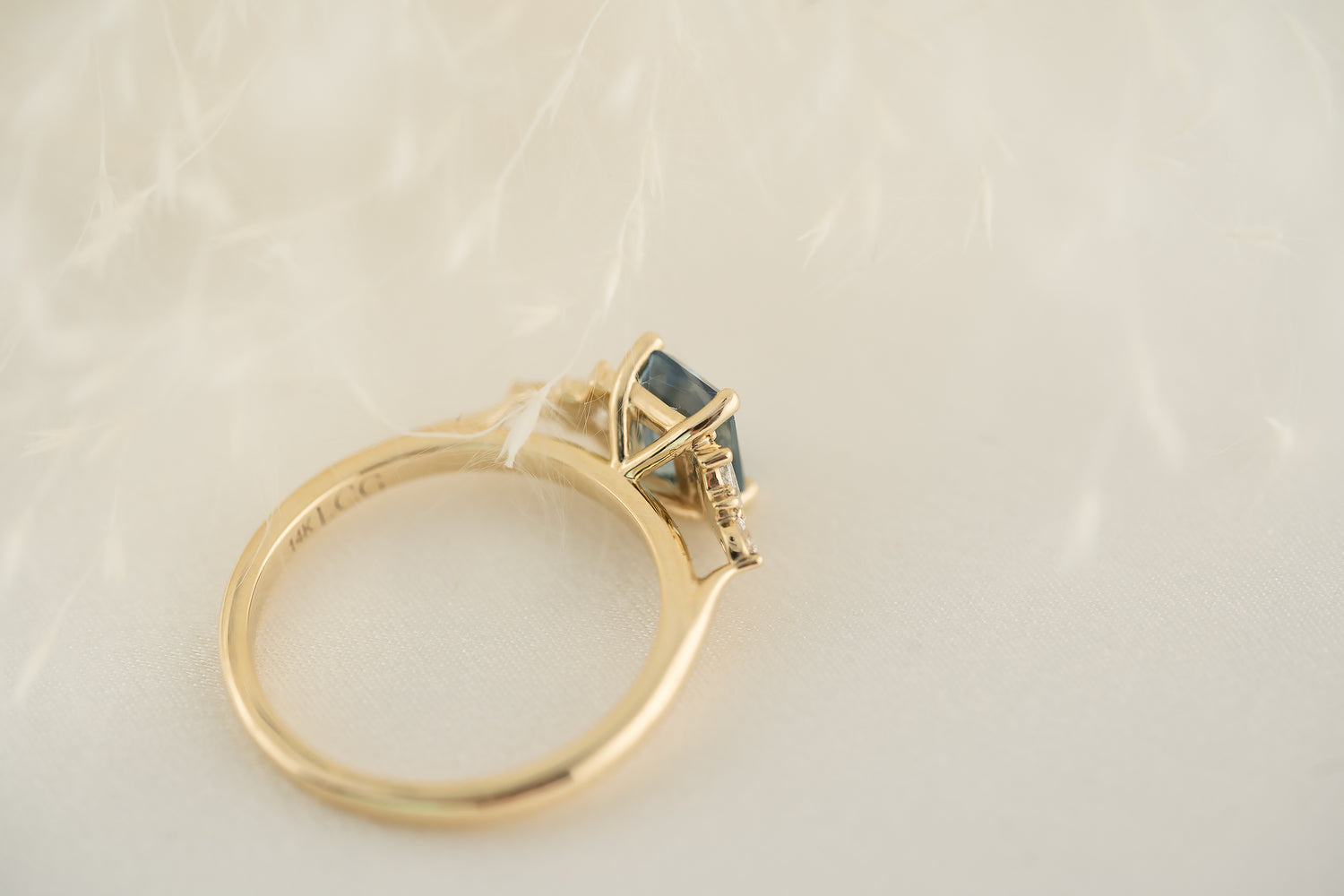 The Maeve 1.29 Emerald Cut Montana Sapphire Ring - Lavender Creek Gems