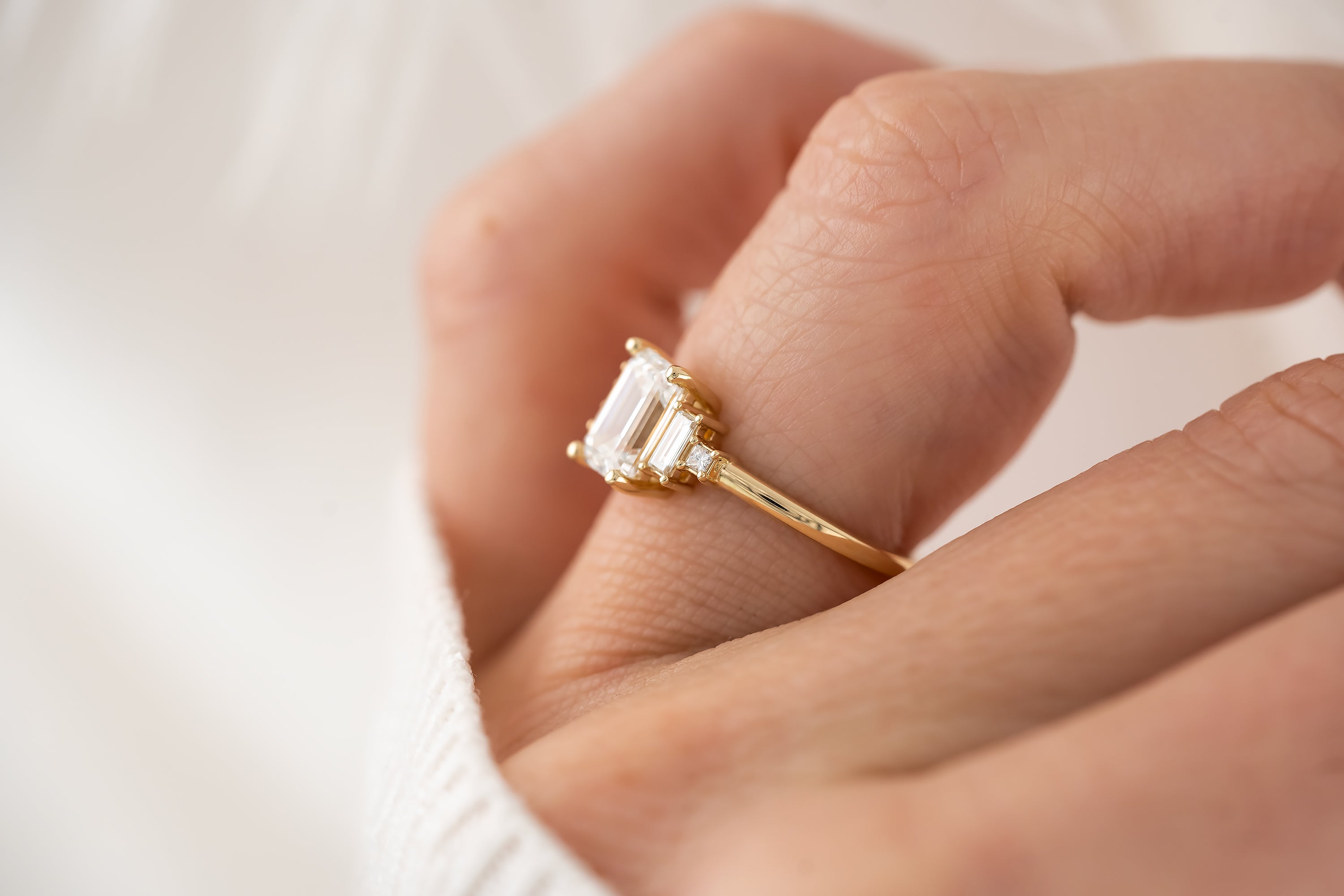 The Mira Ring | Emerald Cut Diamond - Lavender Creek Gems