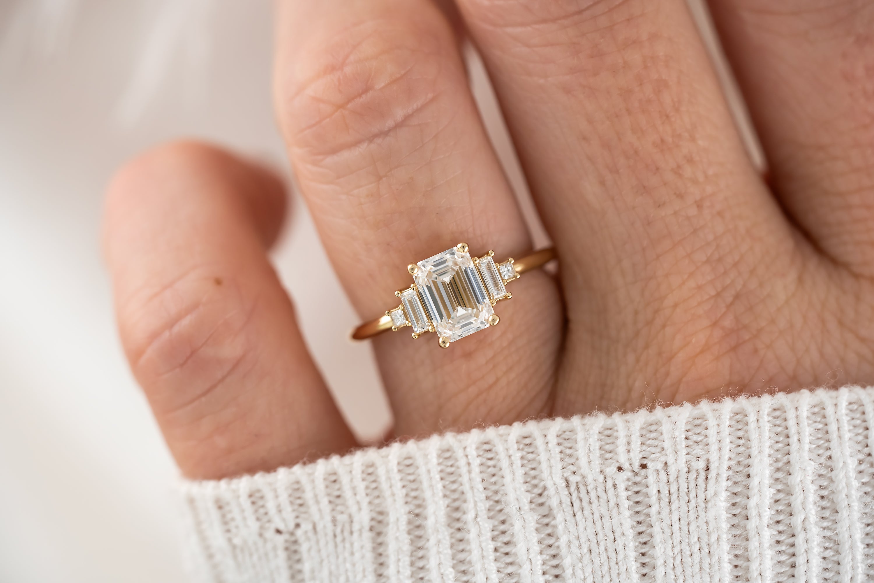 The Mira Ring | Emerald Cut Diamond - Lavender Creek Gems