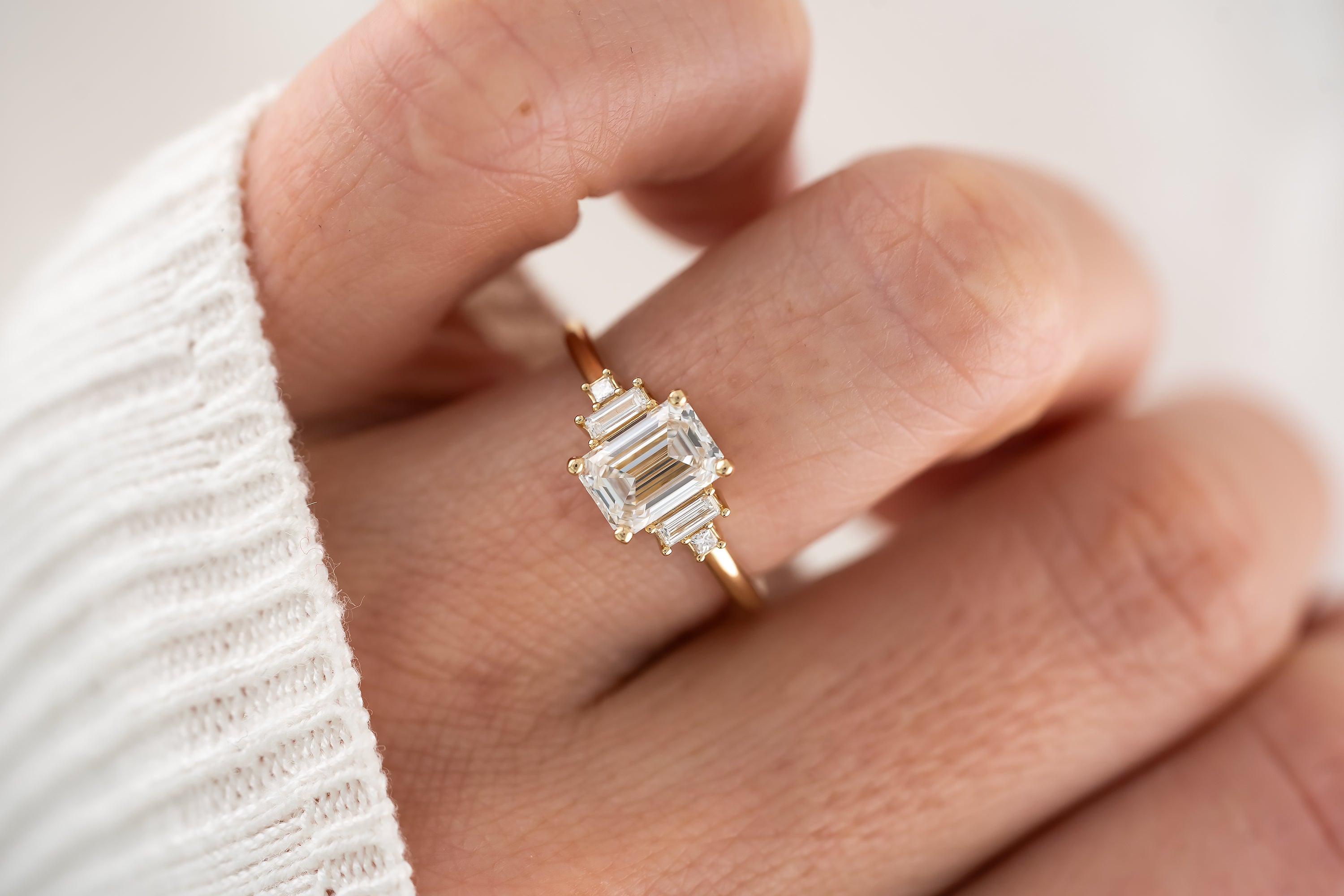 The Mira Ring | Emerald Cut Diamond - Lavender Creek Gems