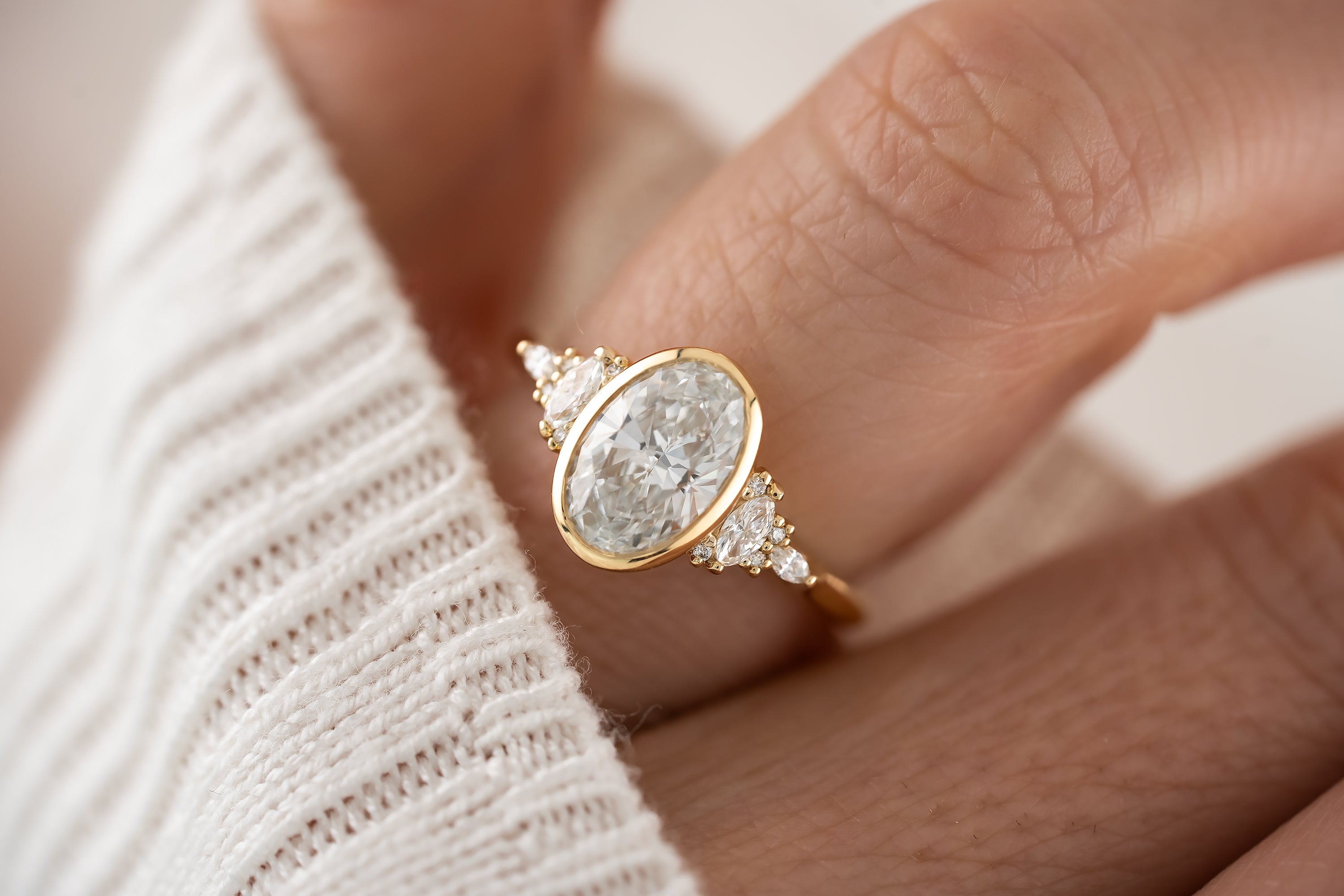 The Bezel Maeve Ring | Oval Diamond - Lavender Creek Gems