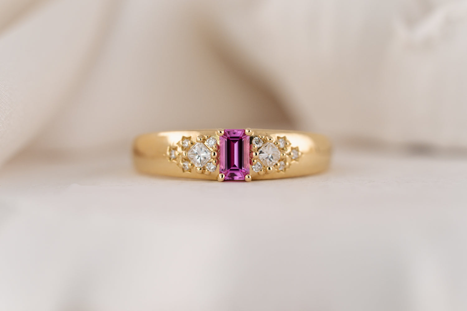 The Astral Ring | Emerald Cut Sapphire - Lavender Creek Gems