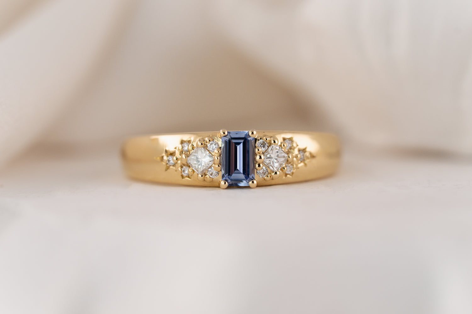 The Astral Ring | Emerald Cut Sapphire - Lavender Creek Gems