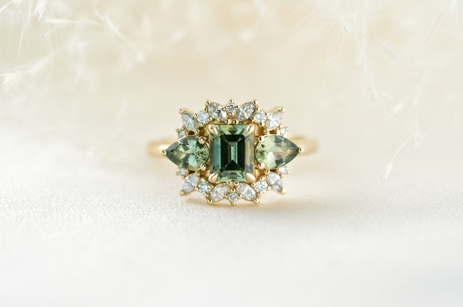 The Dione Ring - Green Sapphire - Lavender Creek Gems