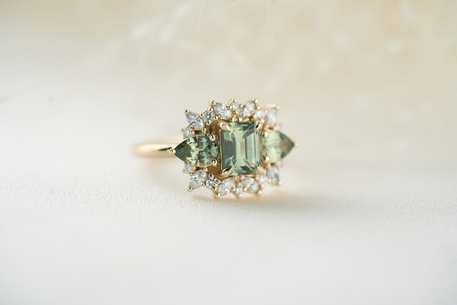 The Dione Ring - Green Sapphire - Lavender Creek Gems