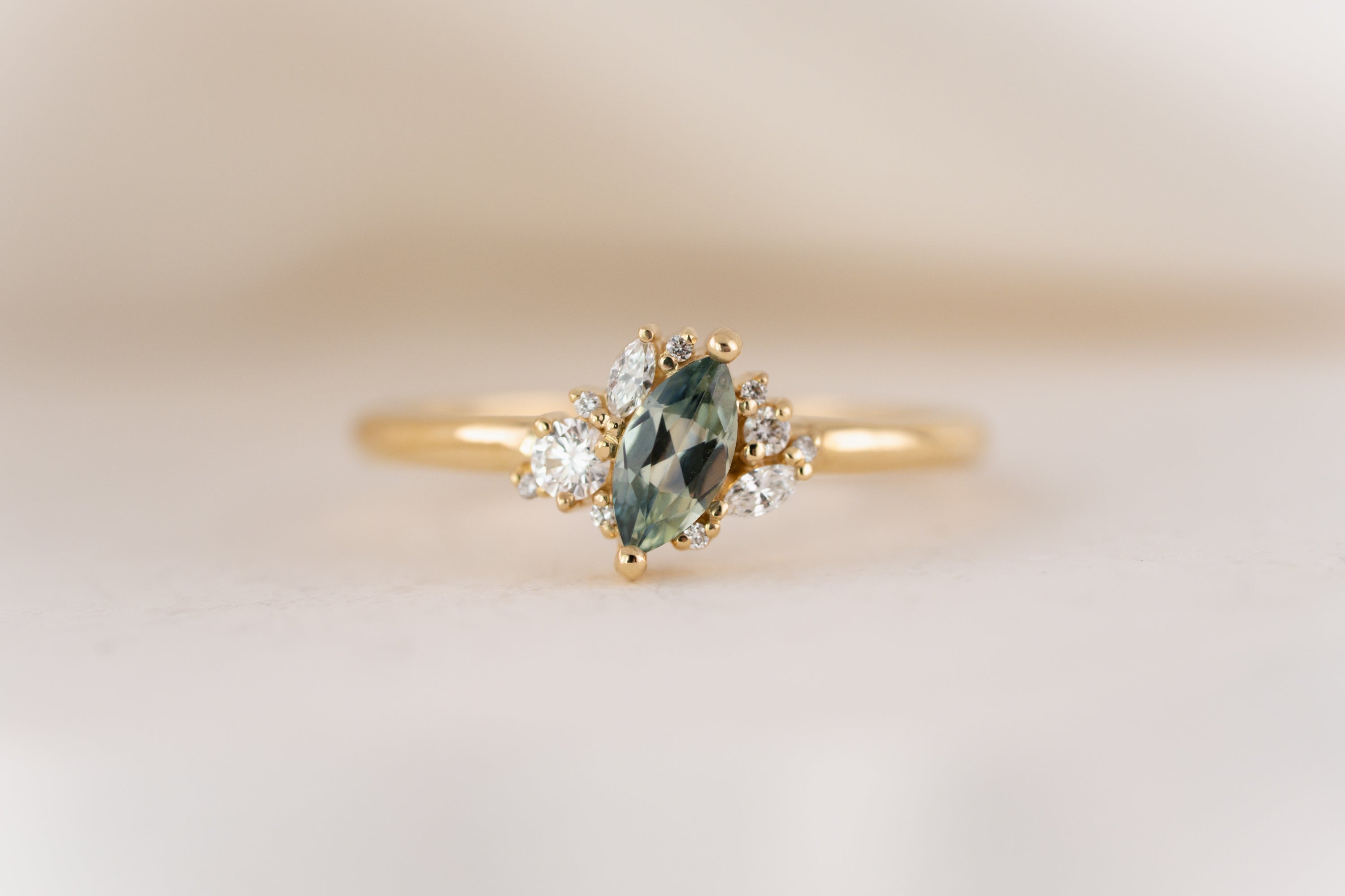 The Cosma Ring | 0.41 CT Marquise Montana Sapphire