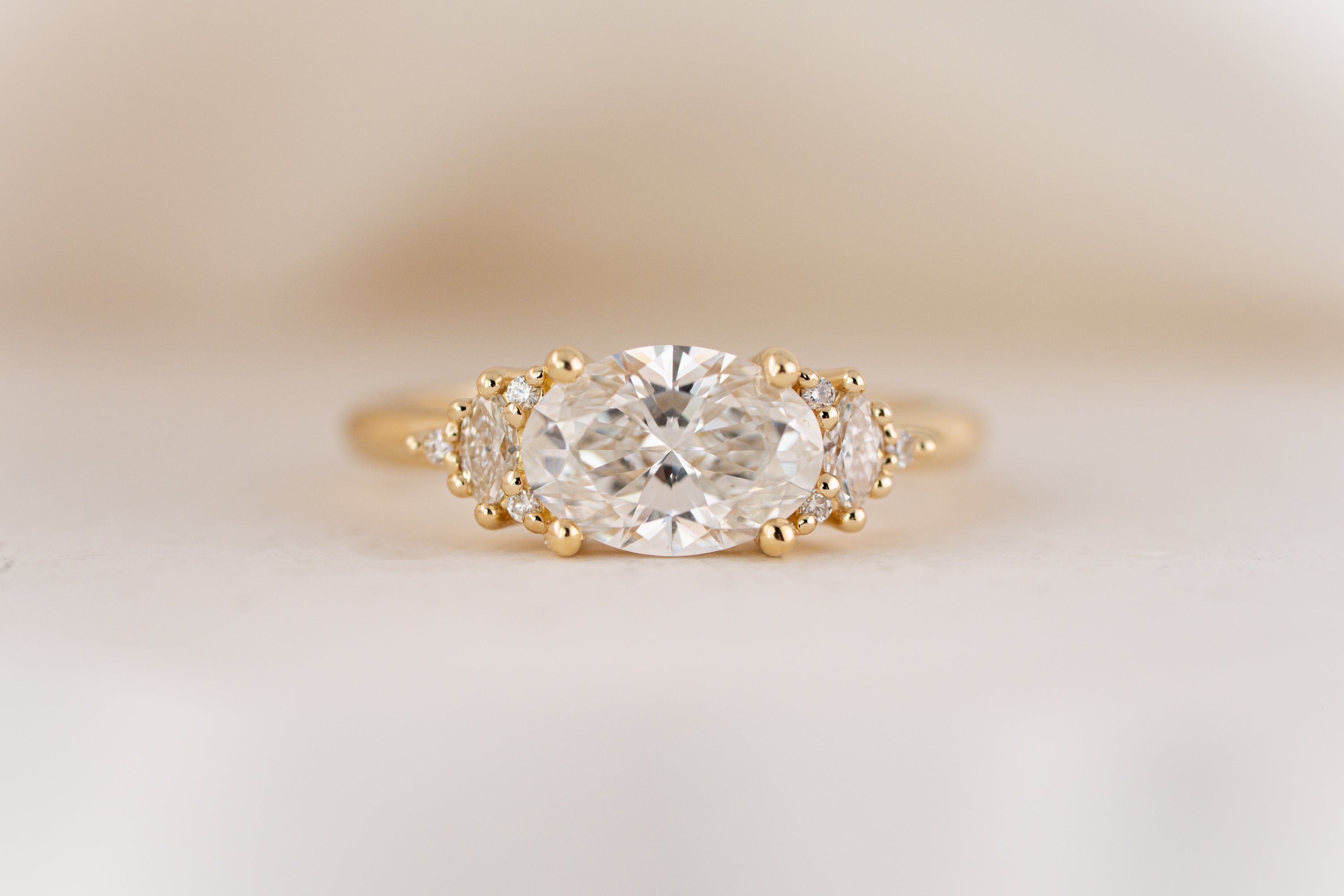 The Maren Ring | 1.5 CT Oval Diamond - East/West Set