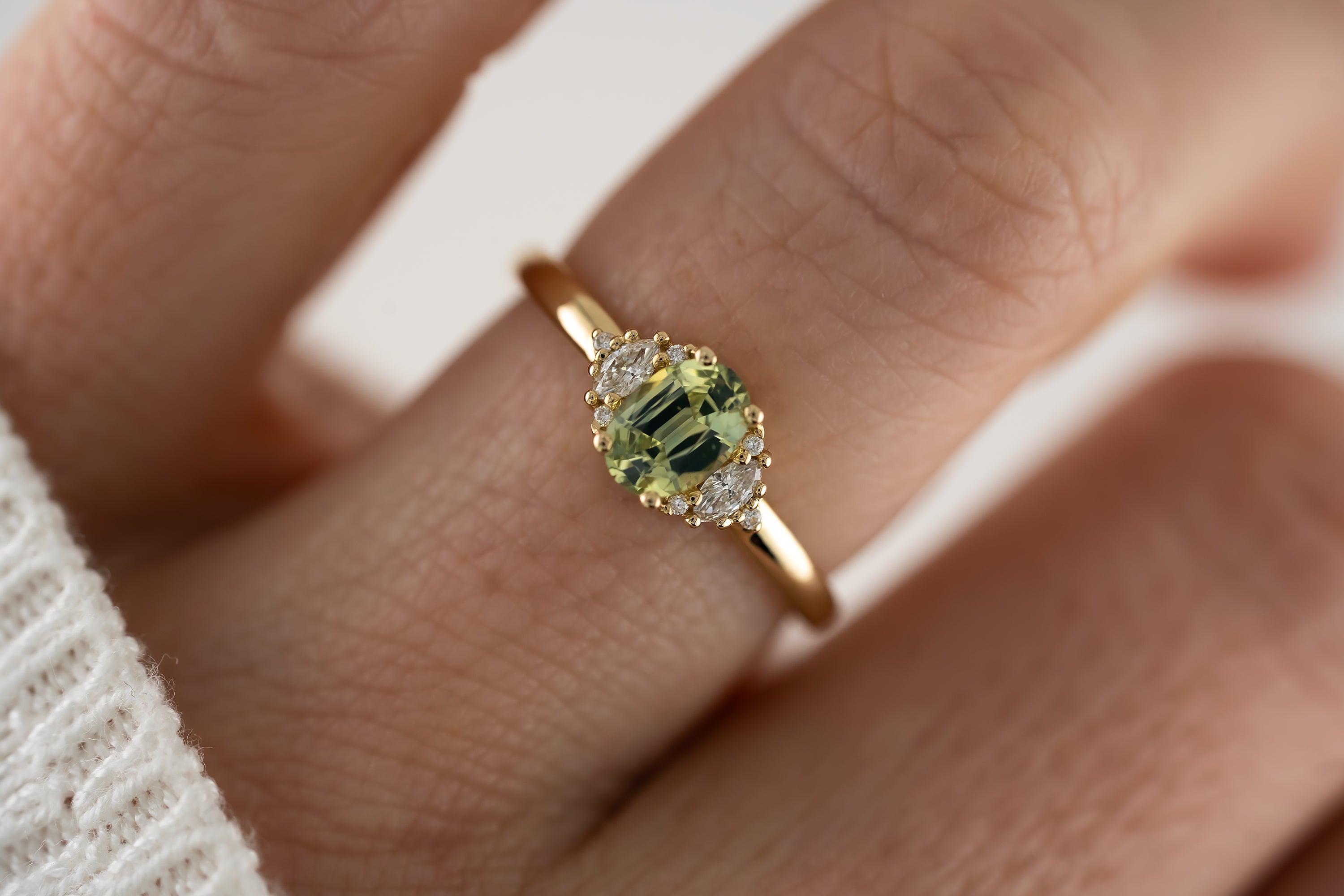 The Maren Ring | 0.76 CT Oval Mint Sapphire - Lavender Creek Gems