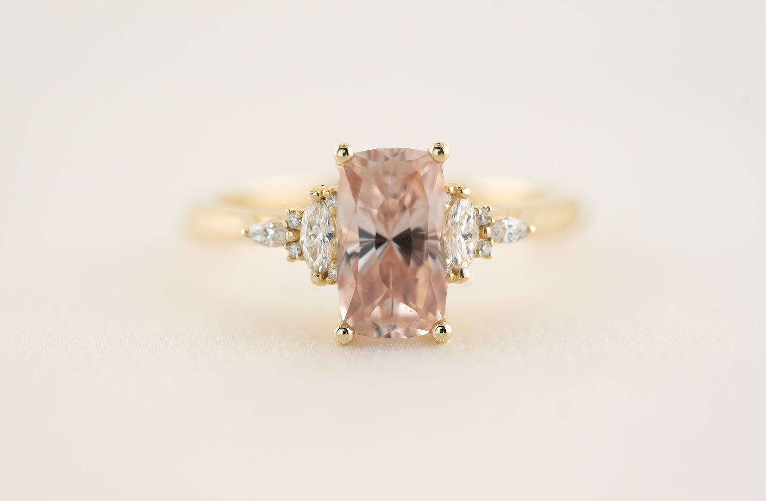The Maeve 2.35 CT Regal Radiant™ Peach Sapphire Ring - Lavender Creek Gems