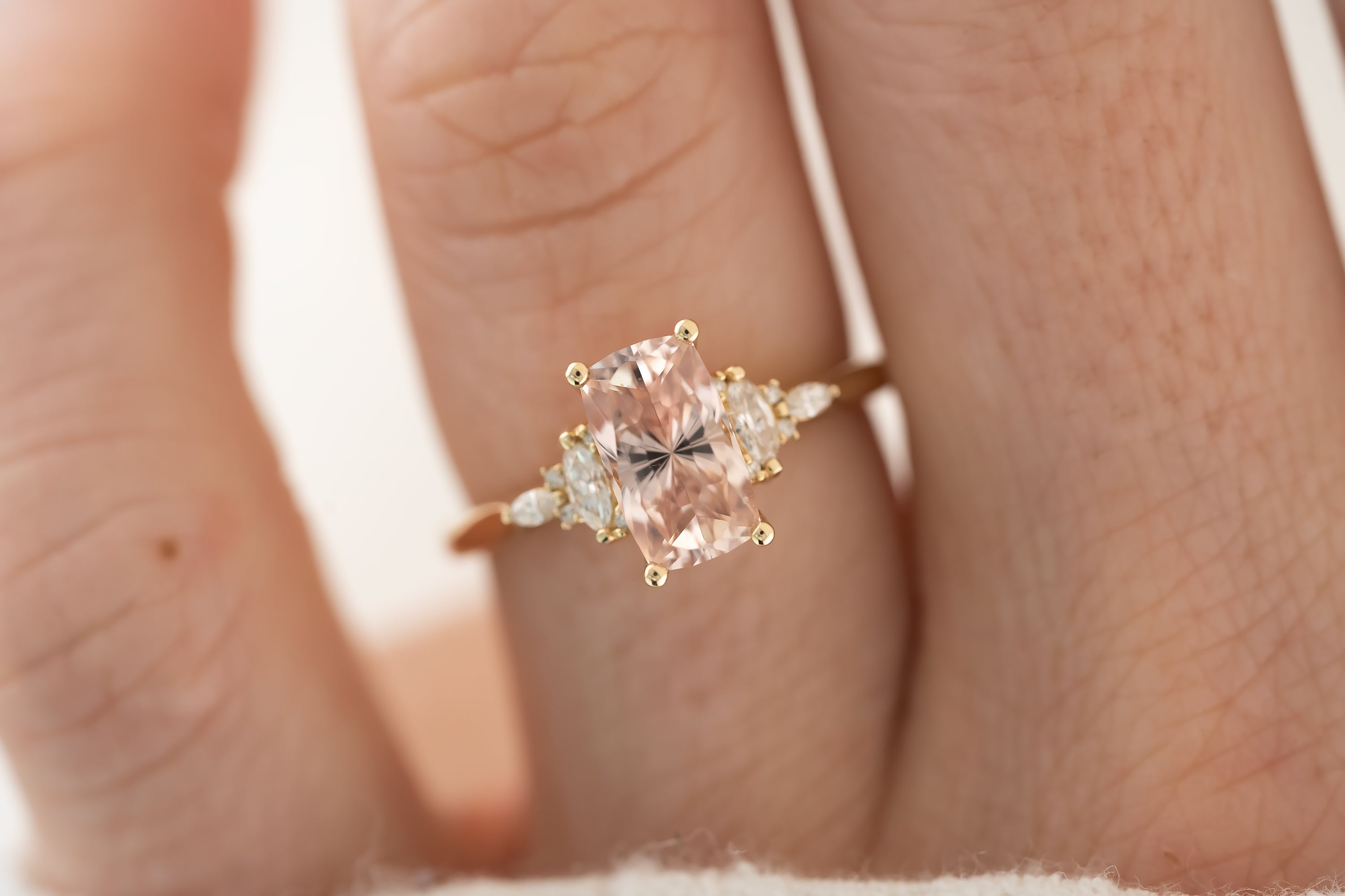 The Maeve 2.35 CT Regal Radiant™ Peach Sapphire Ring - Lavender Creek Gems