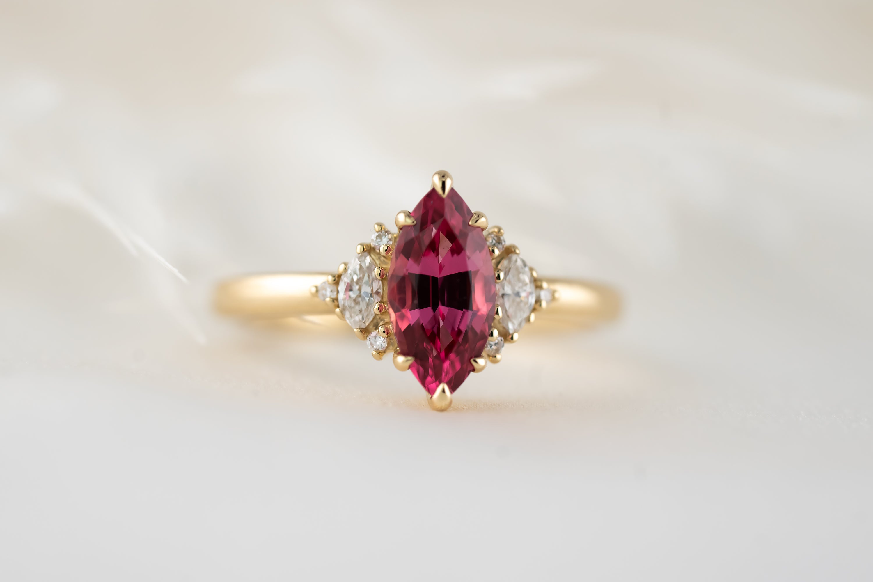 The Maren Ring | 1.3 CT Marquise Red/Pink Spinel - Lavender Creek Gems