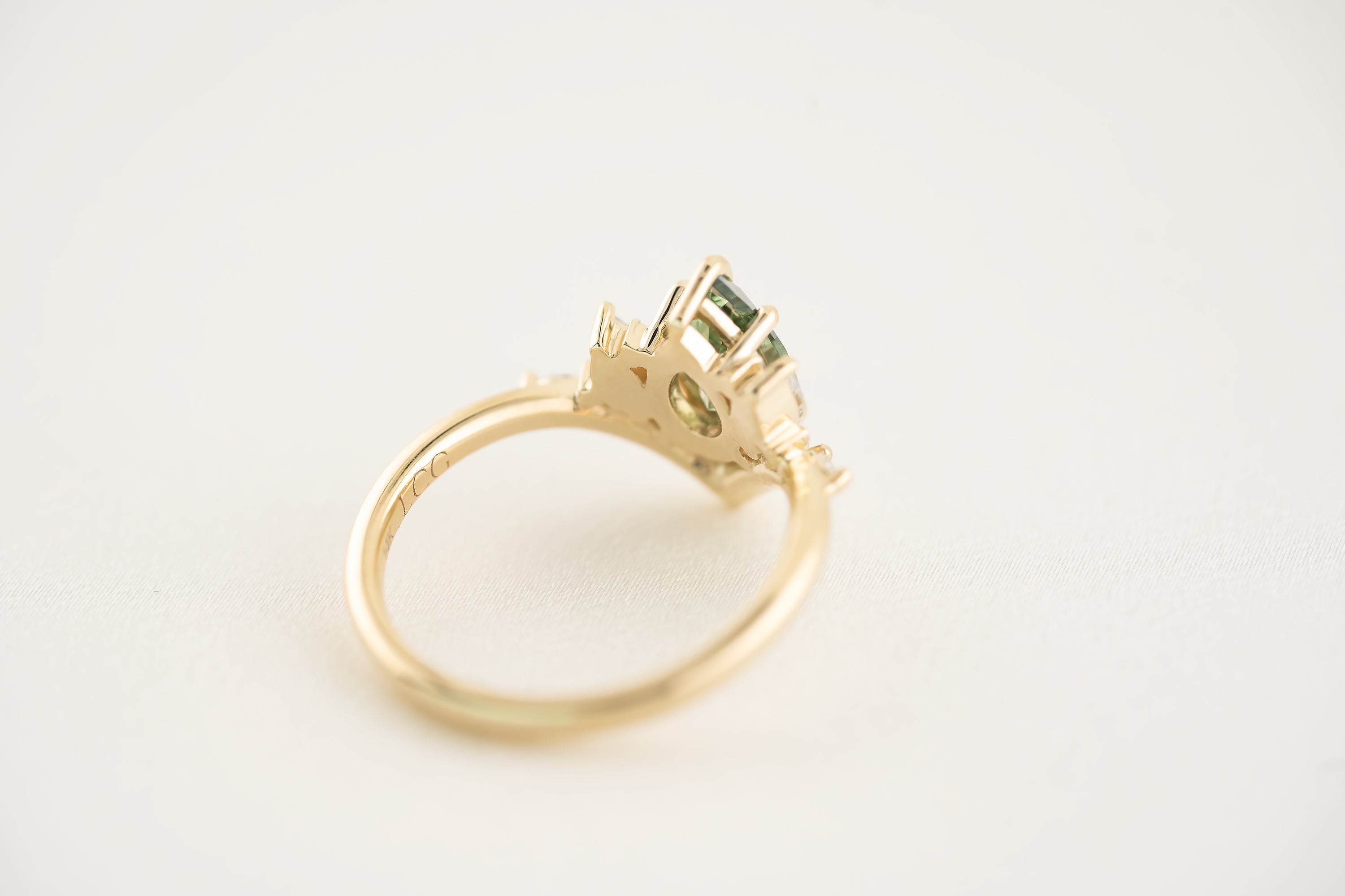 The Aurora 1.1 CT Pear Green Diamond Ring - Lavender Creek Gems