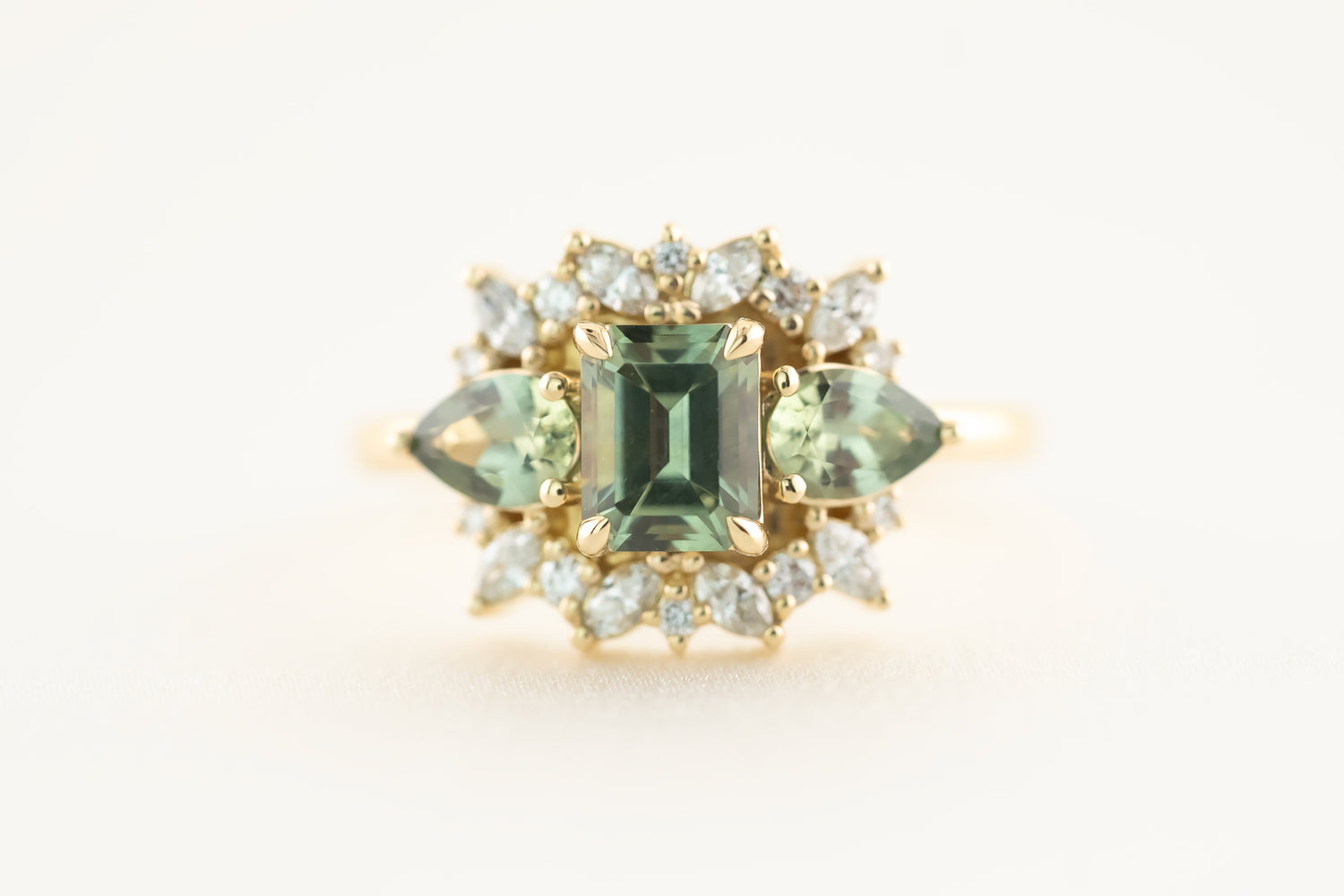 The Dione Ring - Green Sapphire - Lavender Creek Gems
