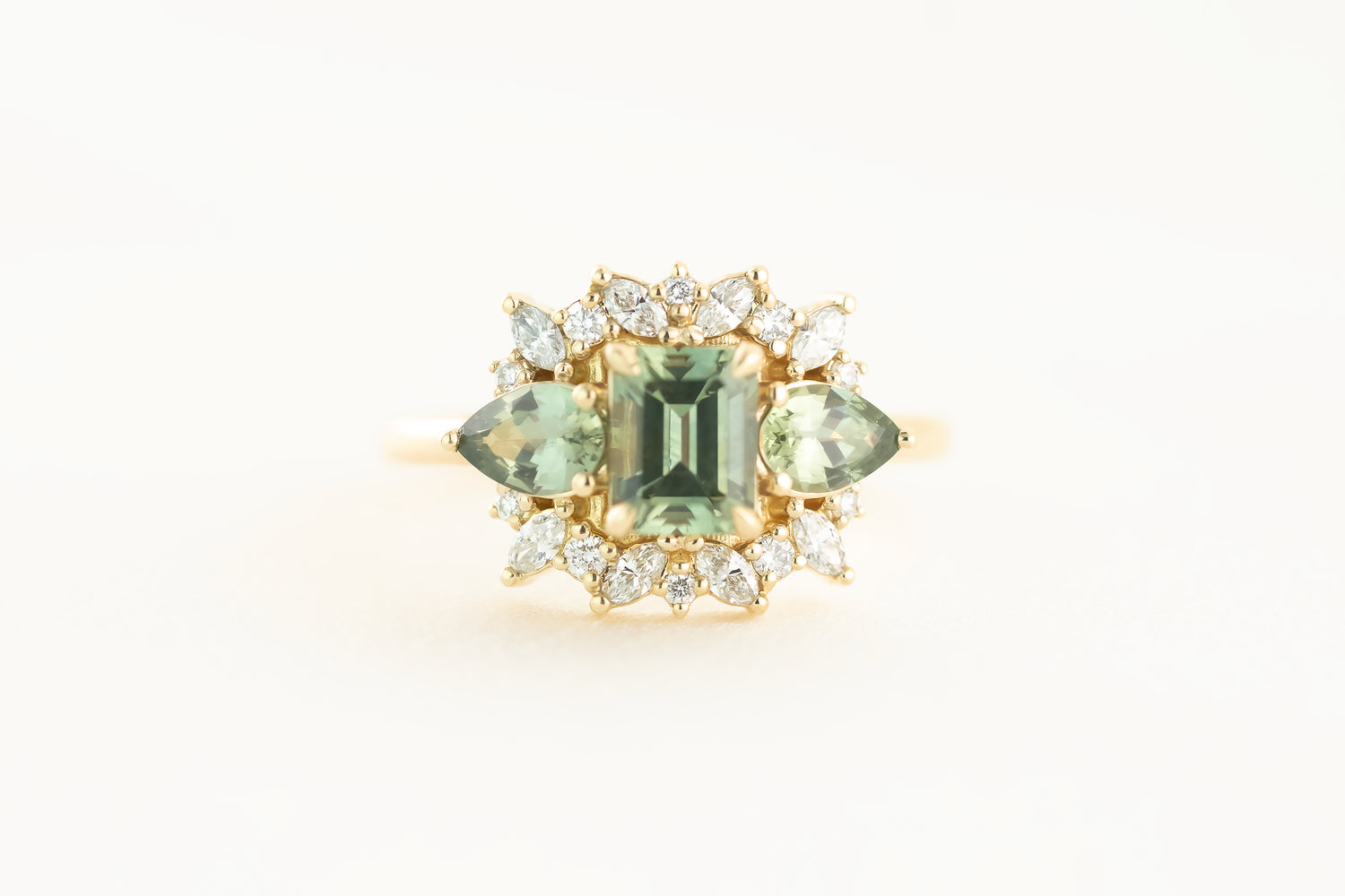 The Dione Ring - Green Sapphire - Lavender Creek Gems