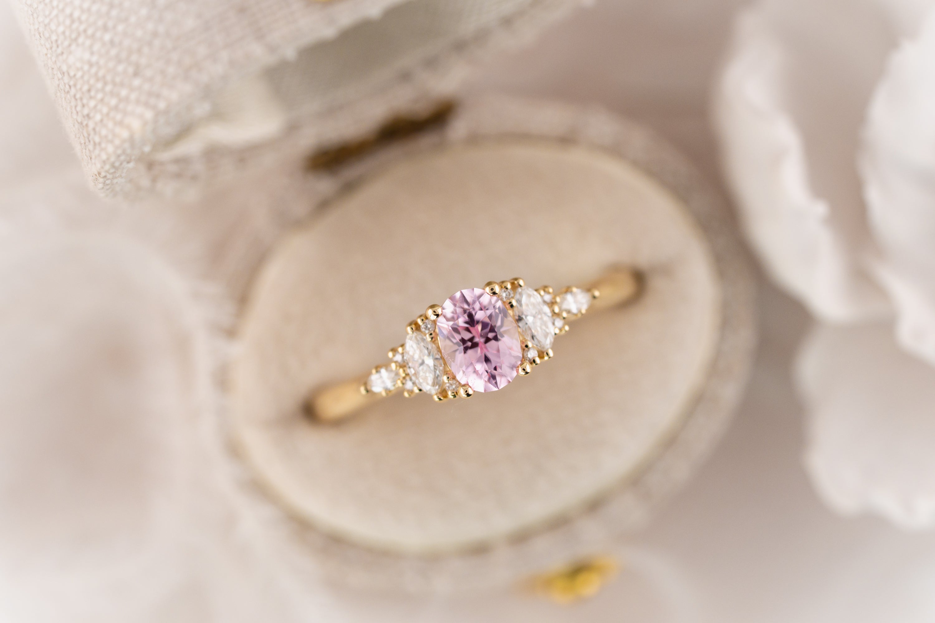 The Maeve Ring | 0.xx CT Oval Pink Sapphire - Lavender Creek Gems