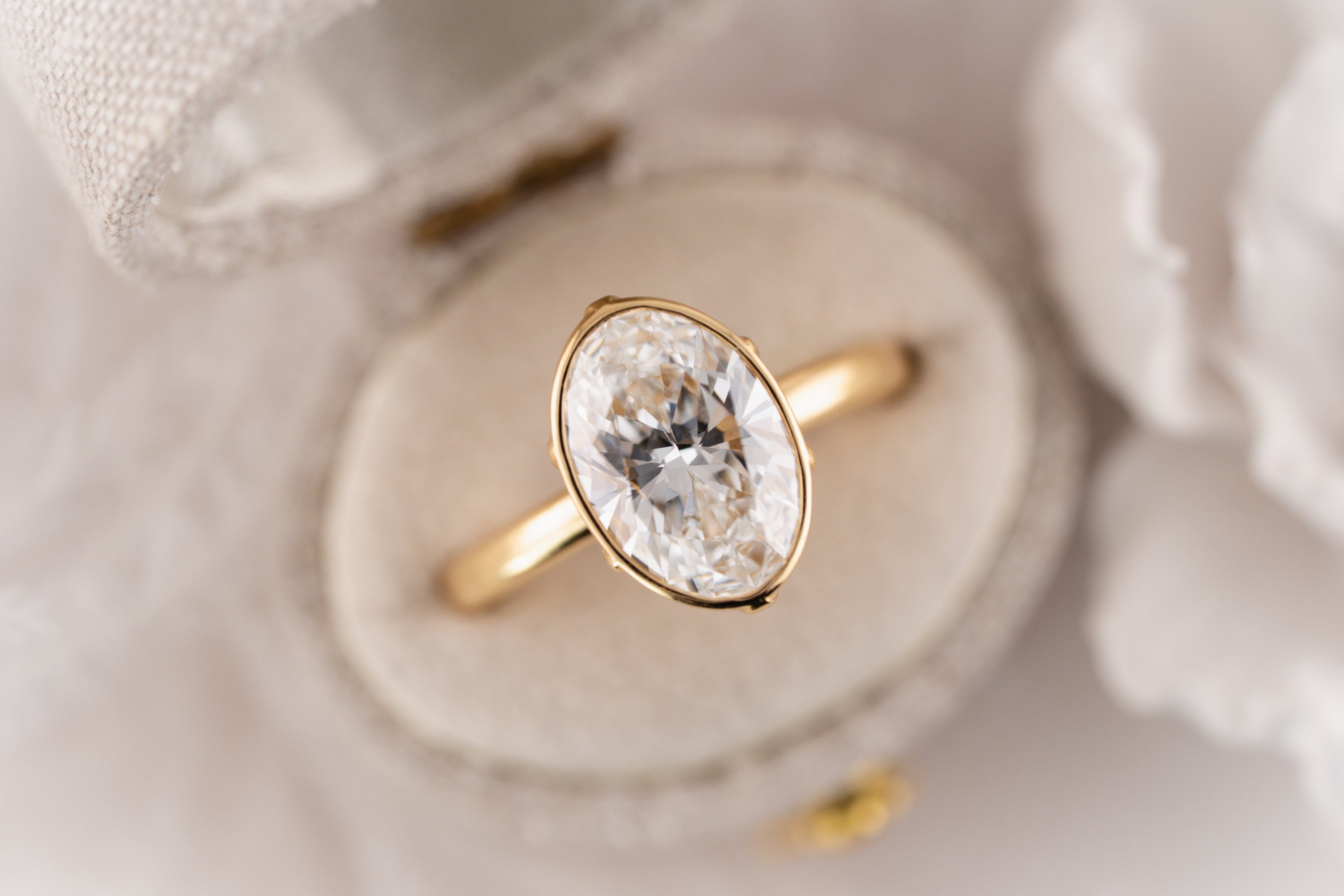The Bezel Secret Garden Ring | 3 CT Oval Diamond - Lavender Creek Gems