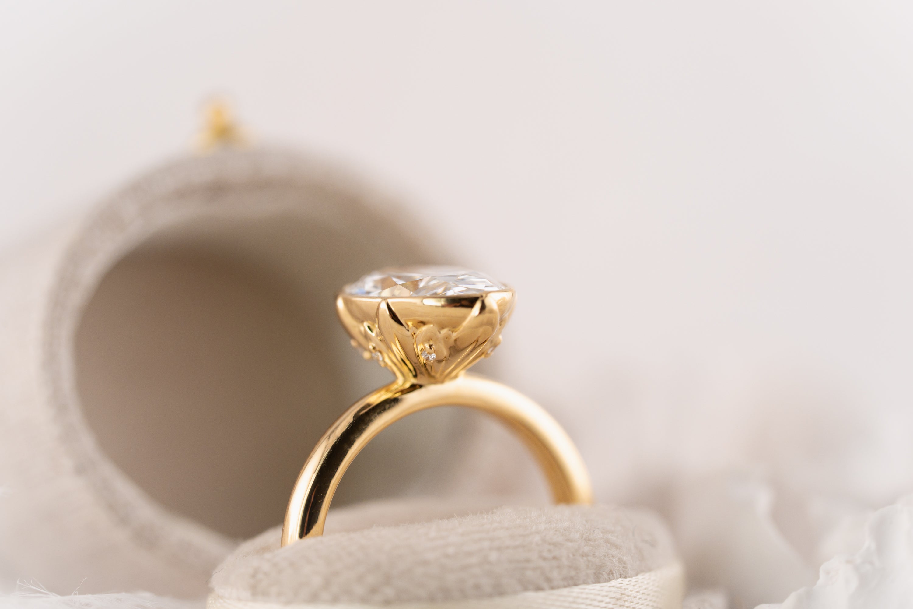 The Bezel Secret Garden Ring | 3 CT Oval Diamond - Lavender Creek Gems