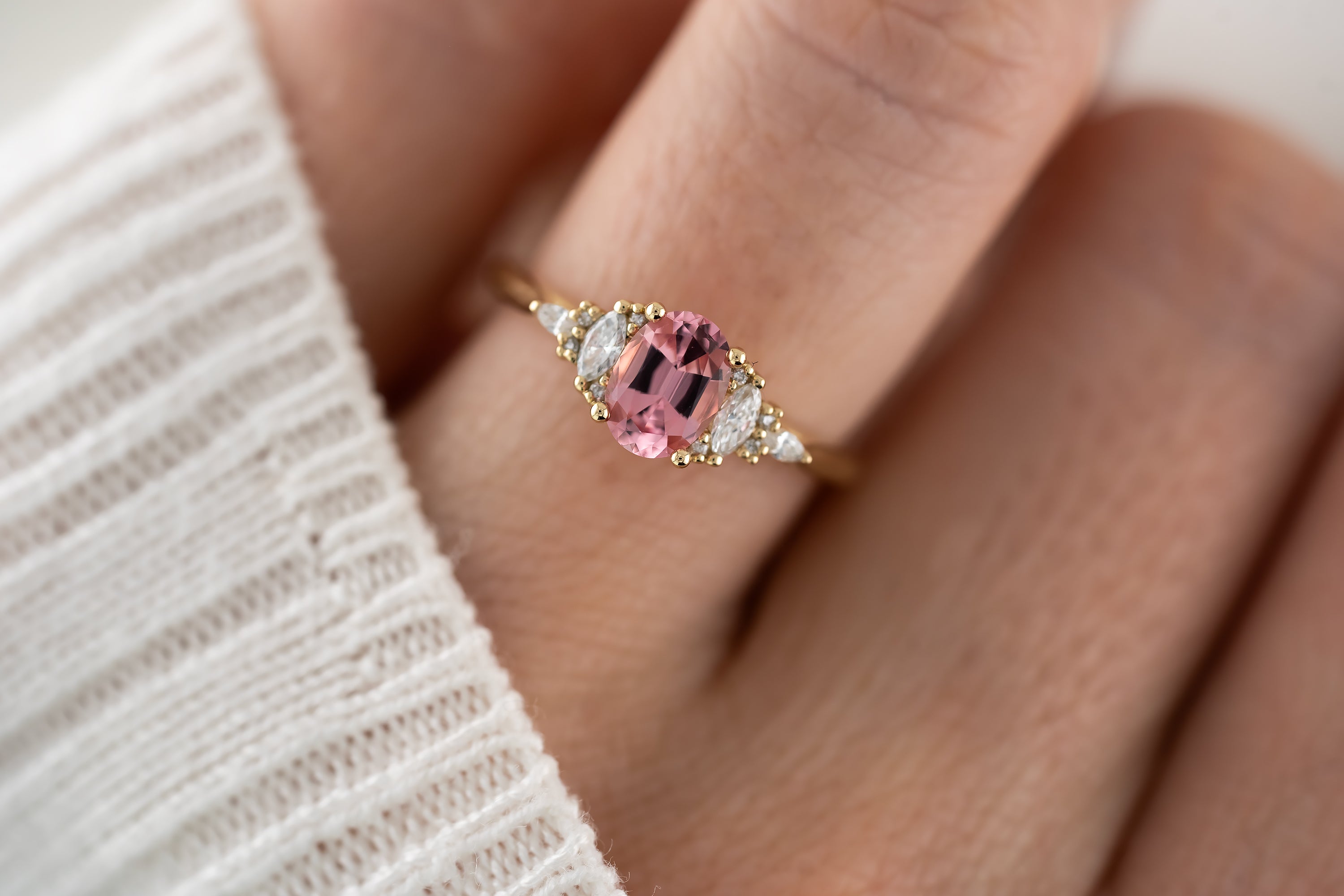 The Maeve Ring | 0.95 CT Oval Pink Spinel - Lavender Creek Gems