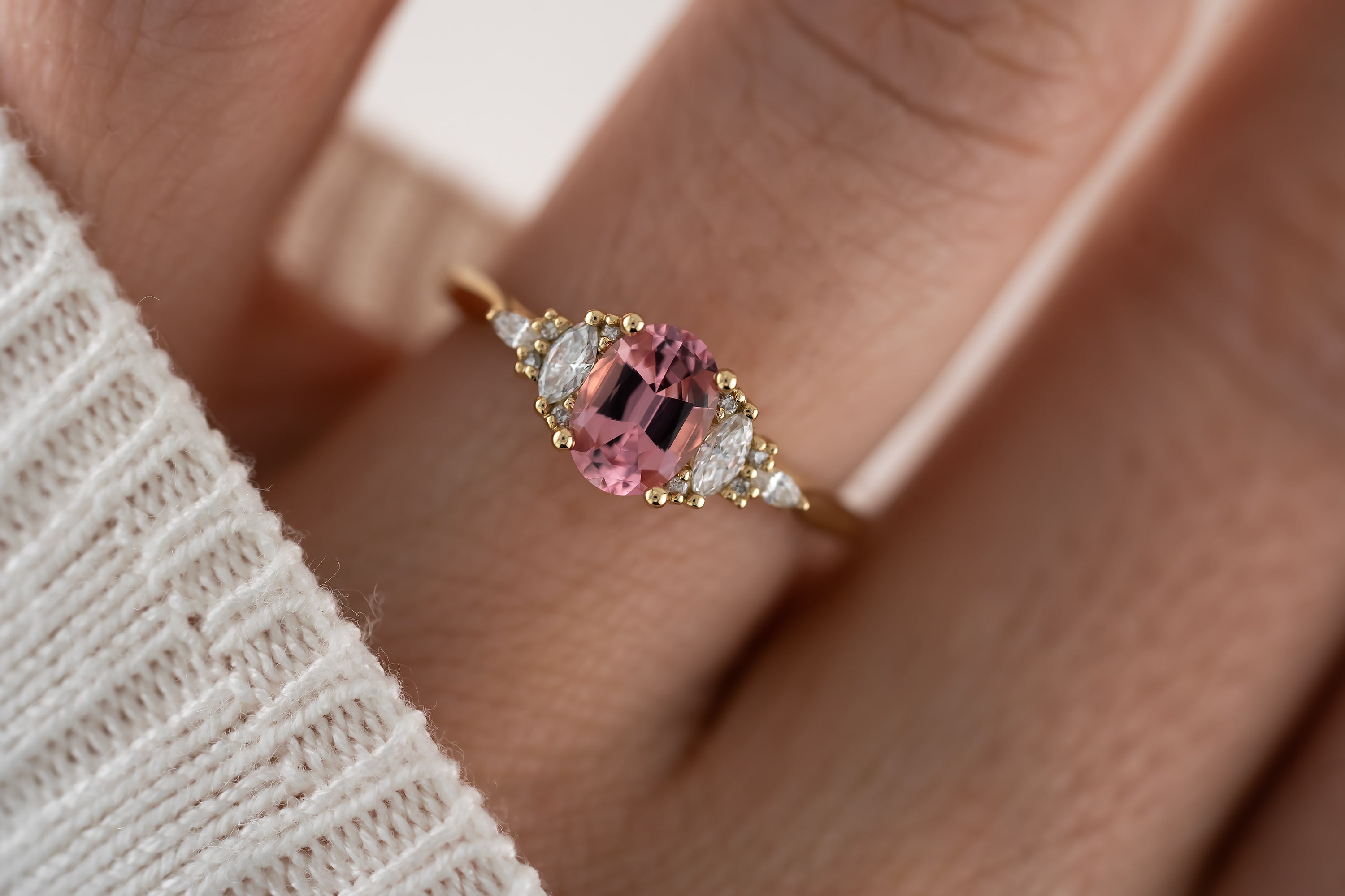 The Maeve Ring | 0.95 CT Oval Pink Spinel - Lavender Creek Gems