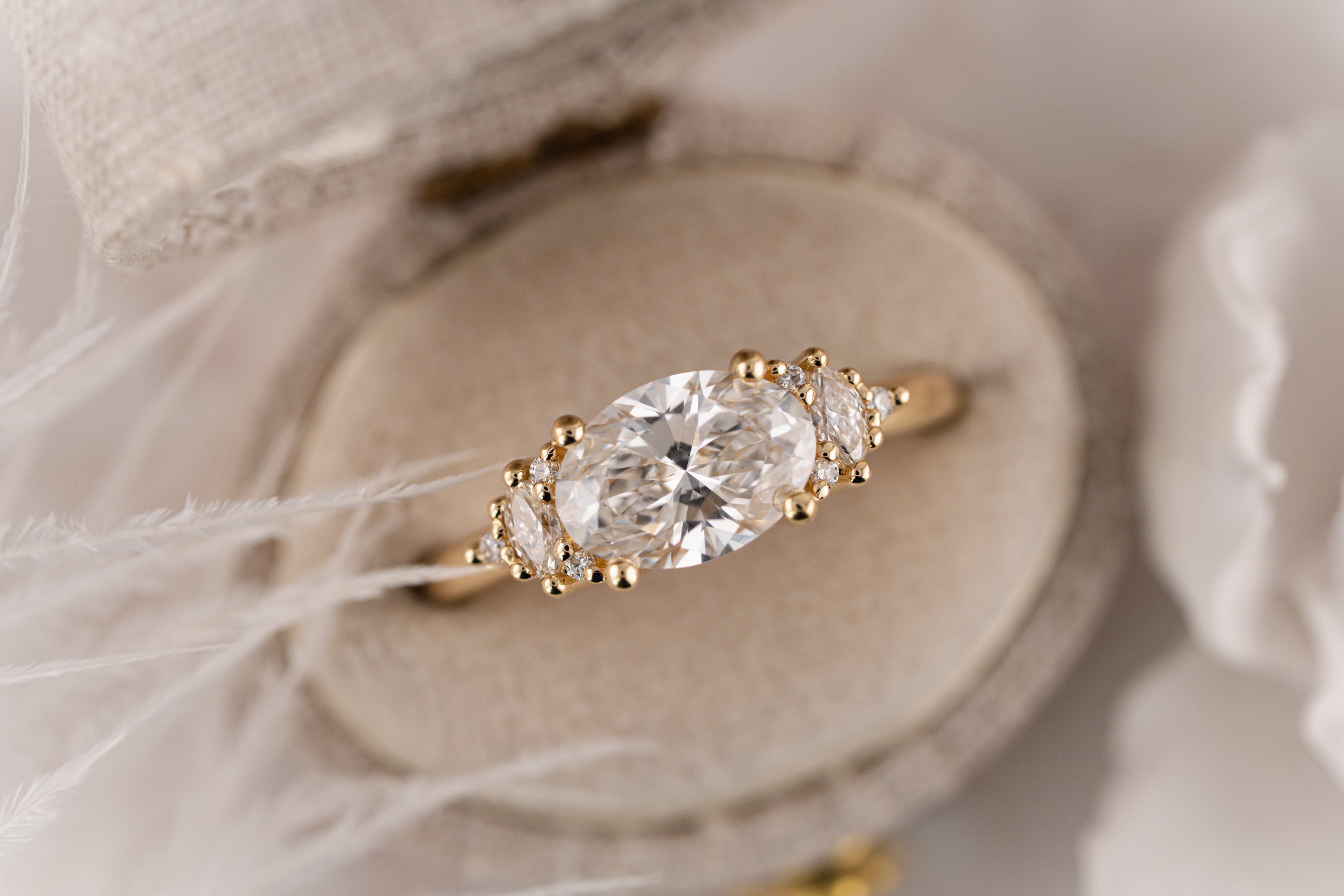 The Maren Ring | 1.5 CT Oval Diamond - East/West Set - Lavender Creek Gems