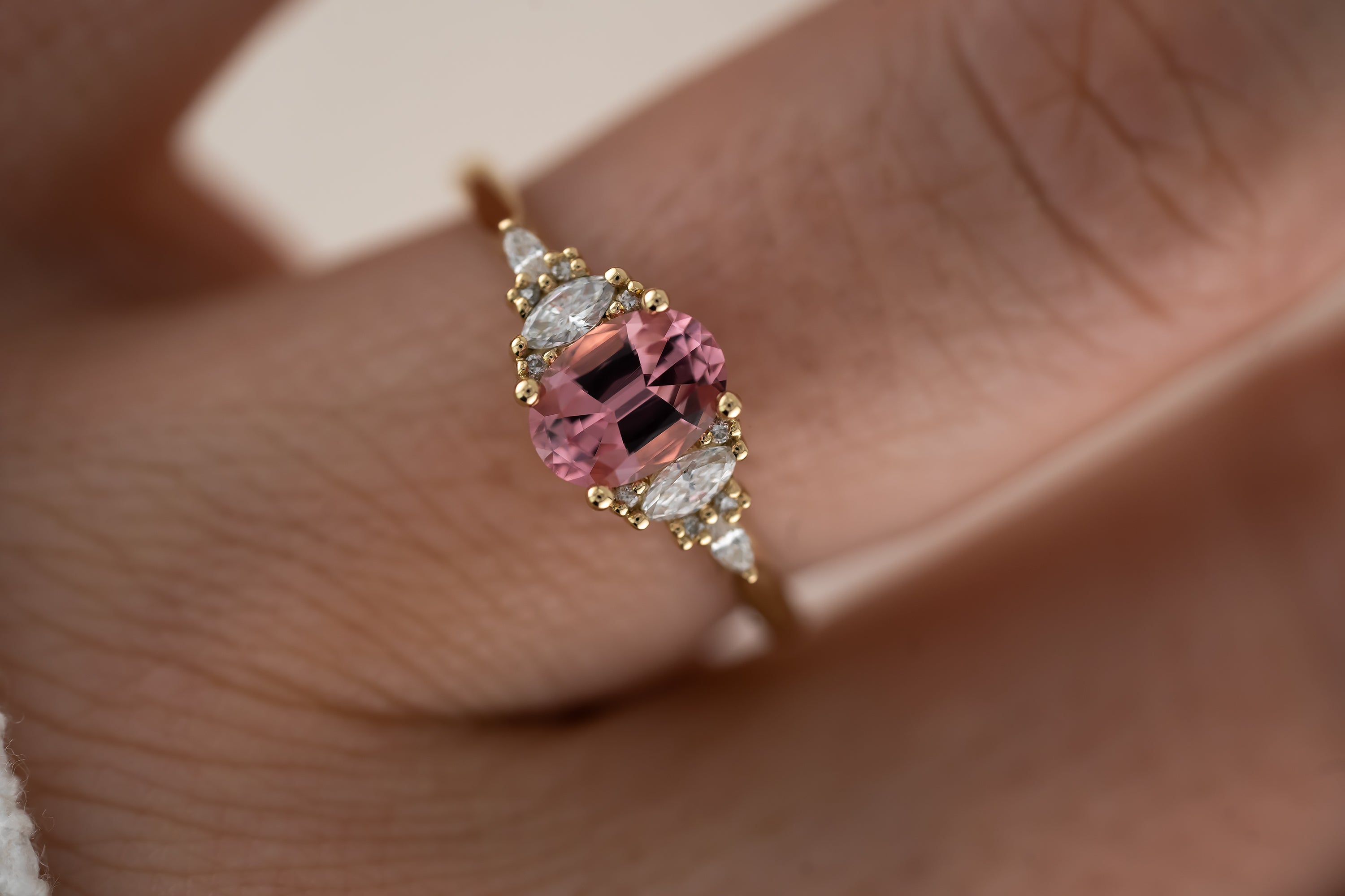 The Maeve Ring | 0.95 CT Oval Pink Spinel - Lavender Creek Gems