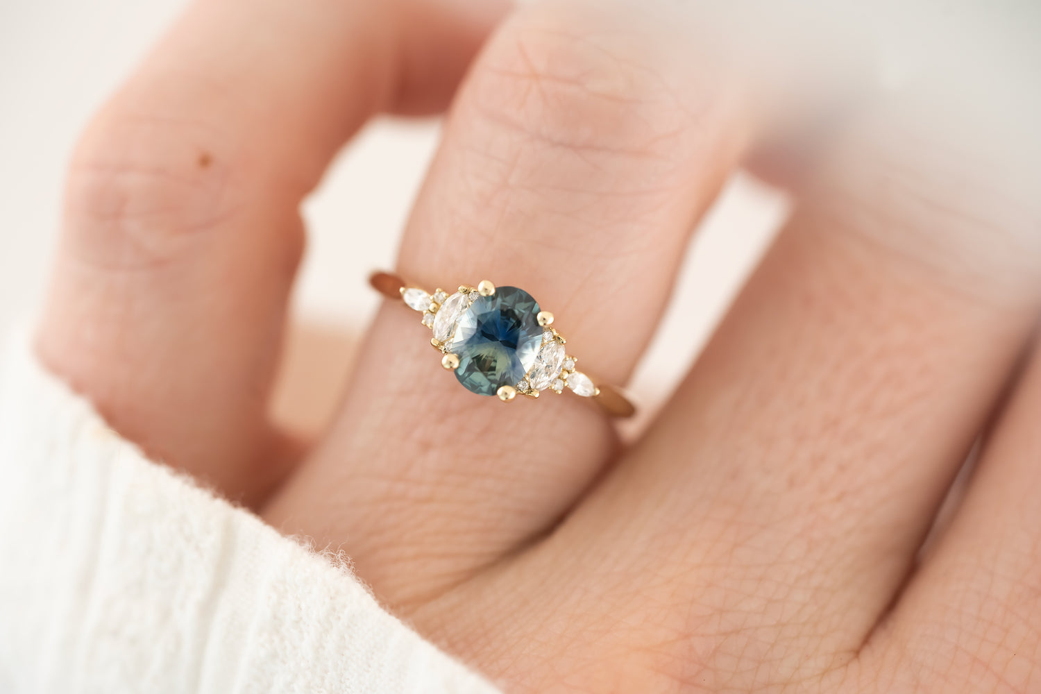 The Maeve 1 CT Oval Montana Sapphire Ring - Lavender Creek Gems