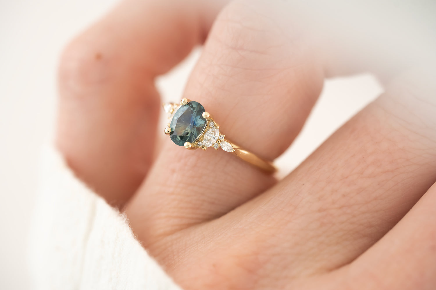 The Maeve 1 CT Oval Montana Sapphire Ring - Lavender Creek Gems