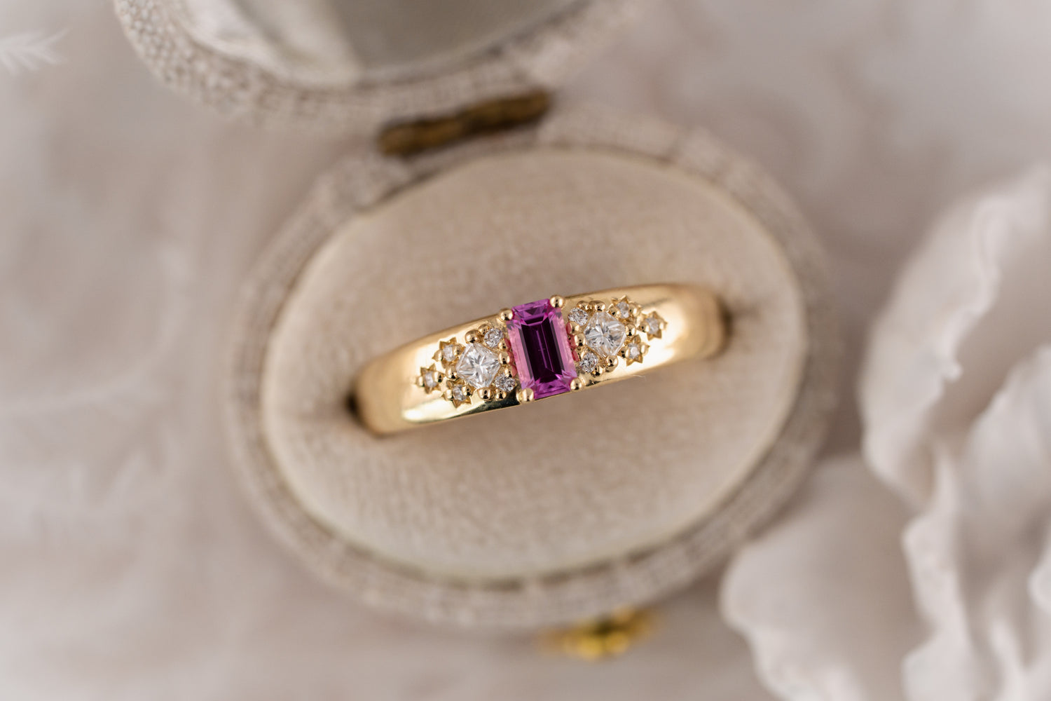 The Astral Ring | Emerald Cut Sapphire - Lavender Creek Gems