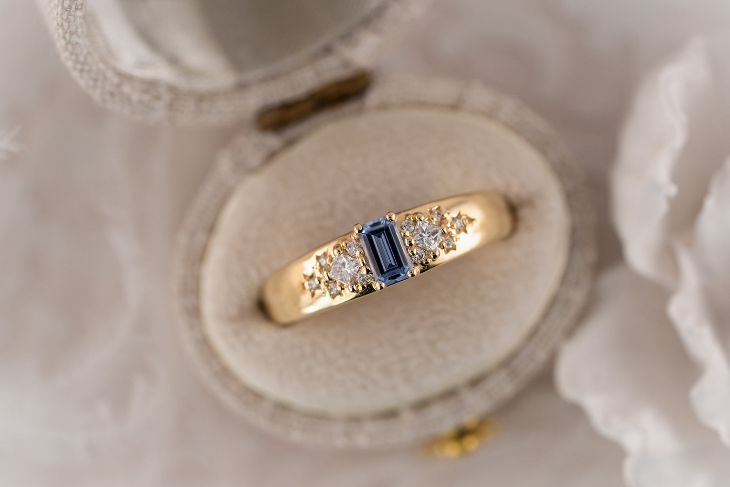 The Astral Ring | Emerald Cut Sapphire - Lavender Creek Gems