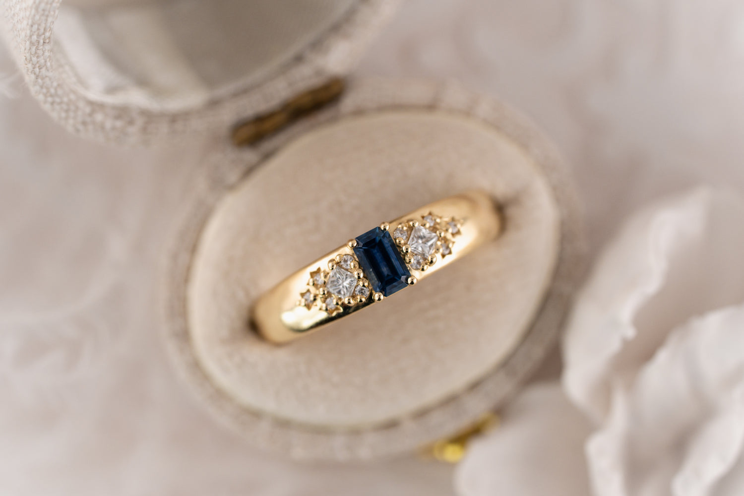 The Astral Ring | Emerald Cut Sapphire - Lavender Creek Gems