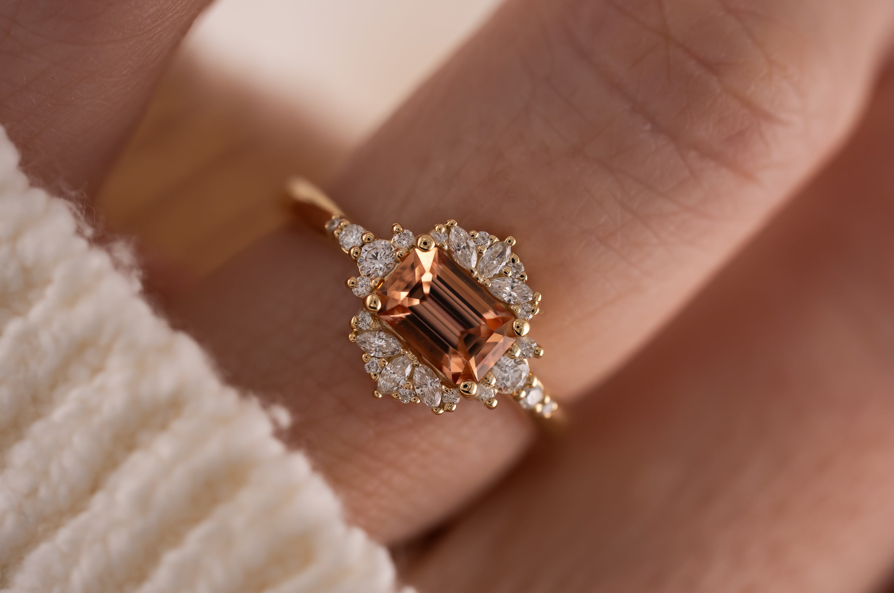 The Comtesse Ring | 1.01 CT Emerald Cut Imperial Topaz - Lavender Creek Gems