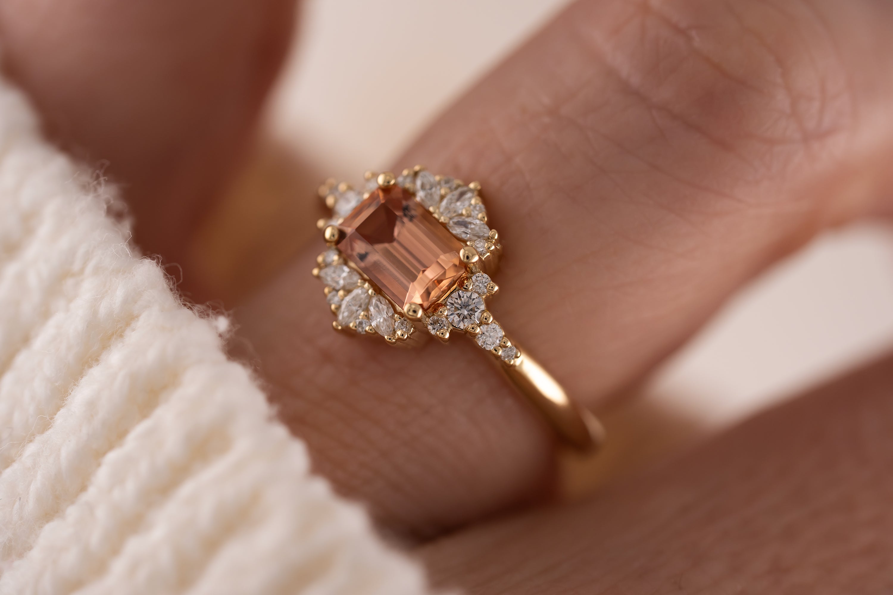 The Comtesse Ring | 1.01 CT Emerald Cut Imperial Topaz - Lavender Creek Gems