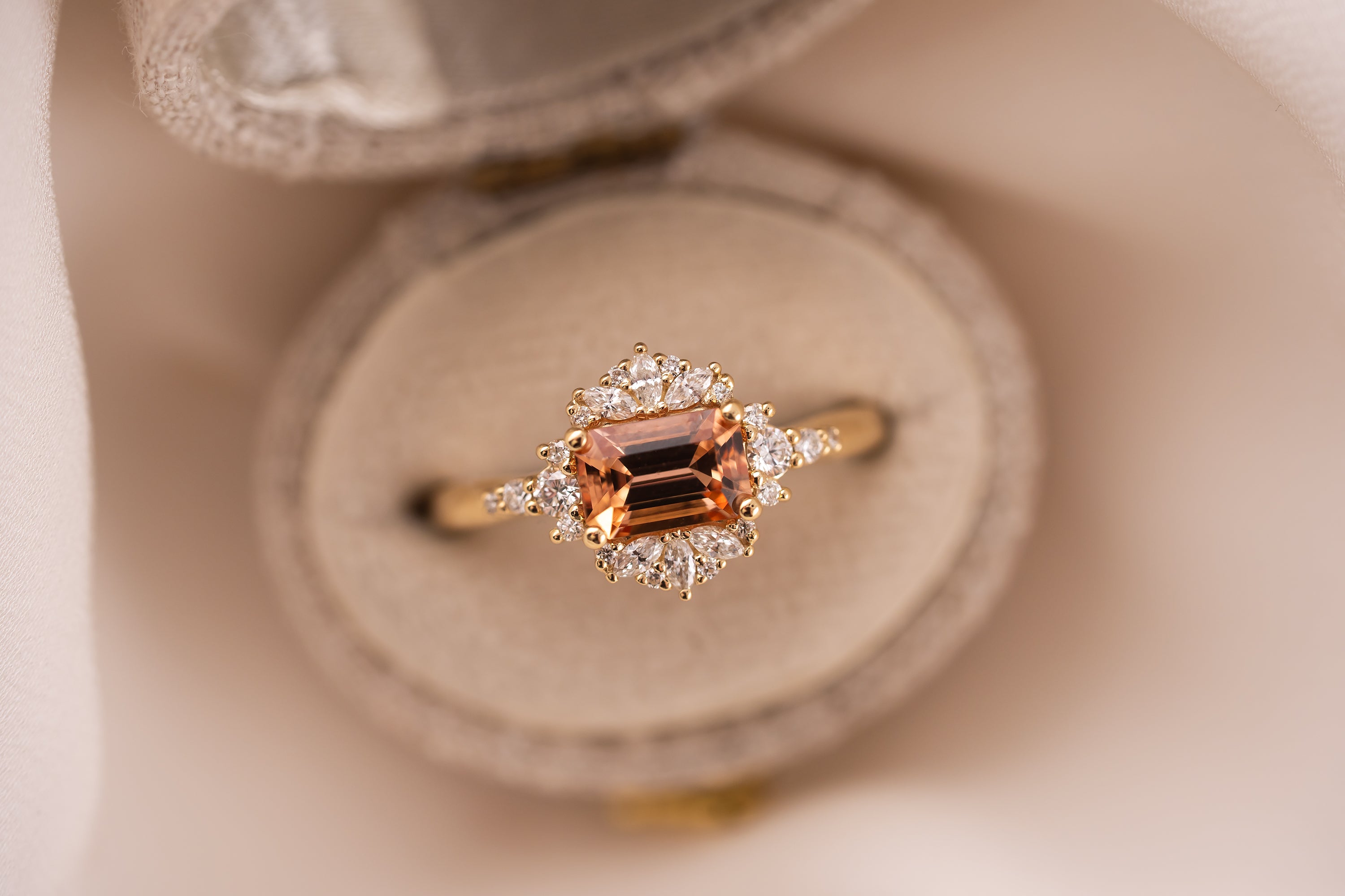 The Comtesse Ring | 1.01 CT Emerald Cut Imperial Topaz - Lavender Creek Gems