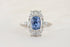 The Lace Ring | 2 CT Elongated Cushion Light Blue Sapphire - Lavender Creek Gems