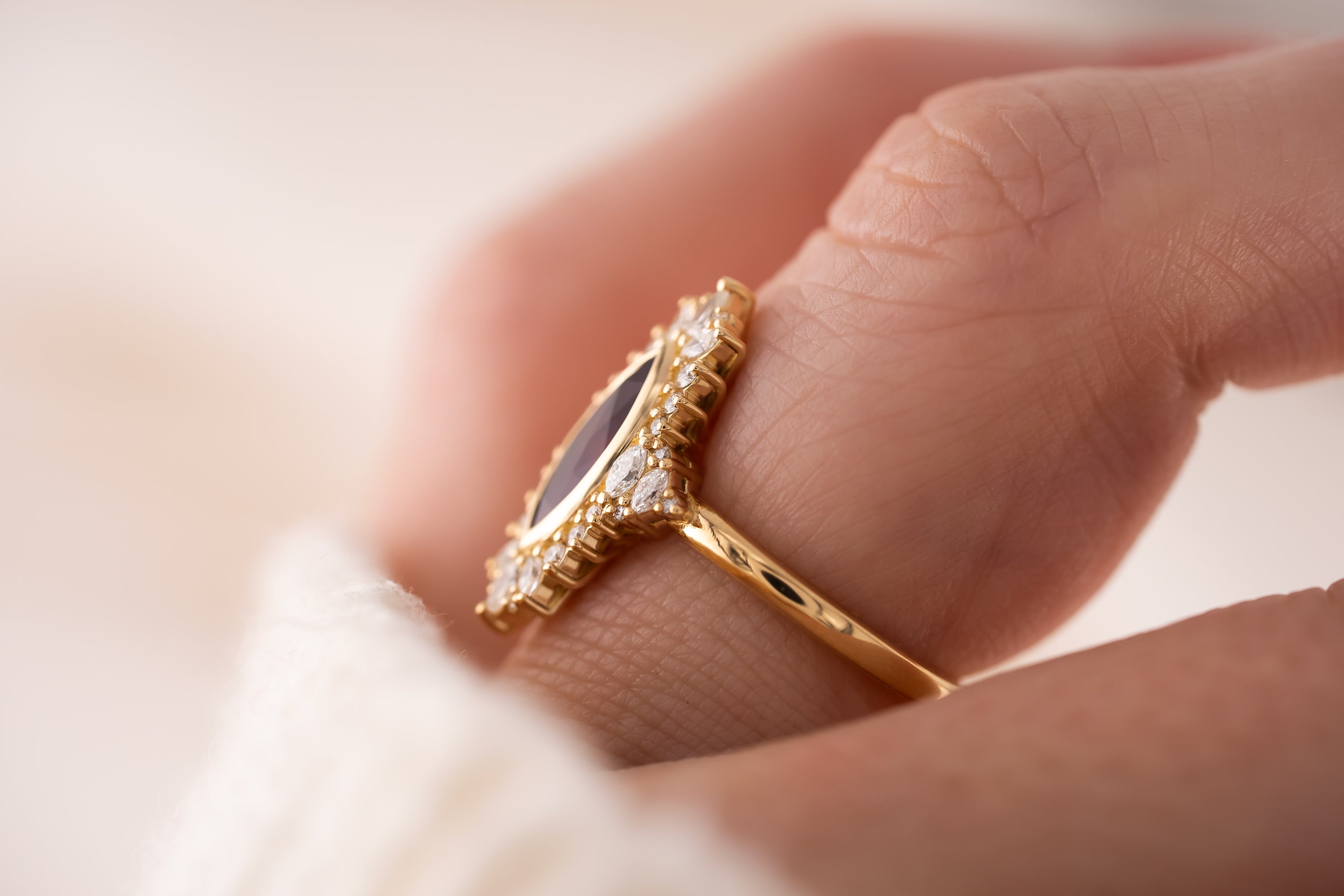 The Ethereal Ring | 1.1 CT Marquise Ruby - Lavender Creek Gems