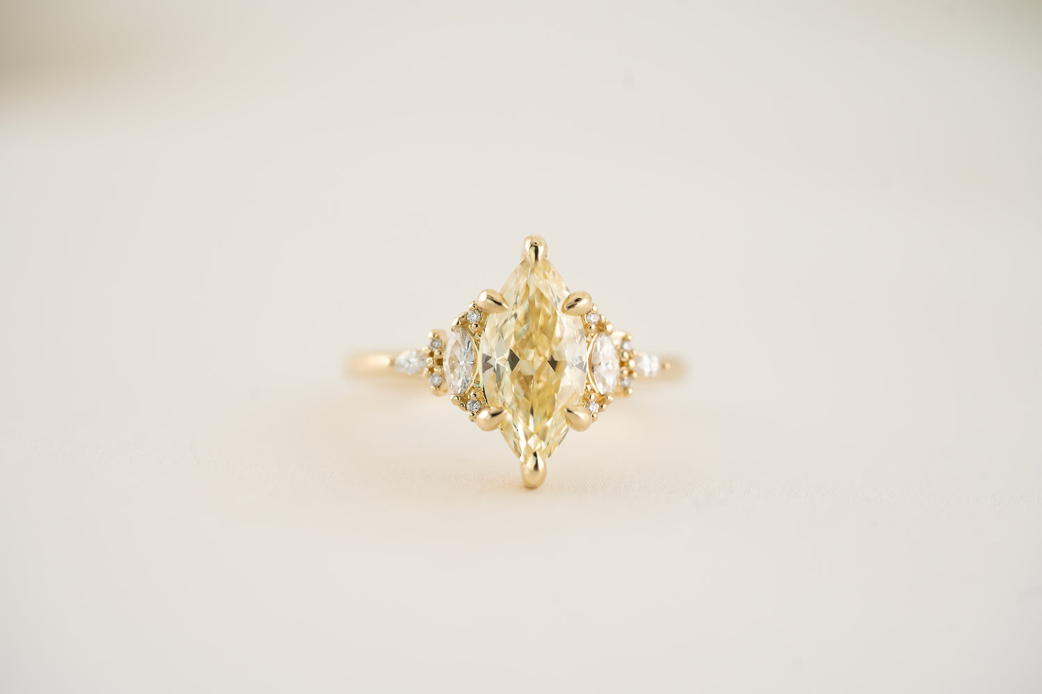 The Maeve 2 CT Marquise Yellow Diamond Ring - Lavender Creek Gems